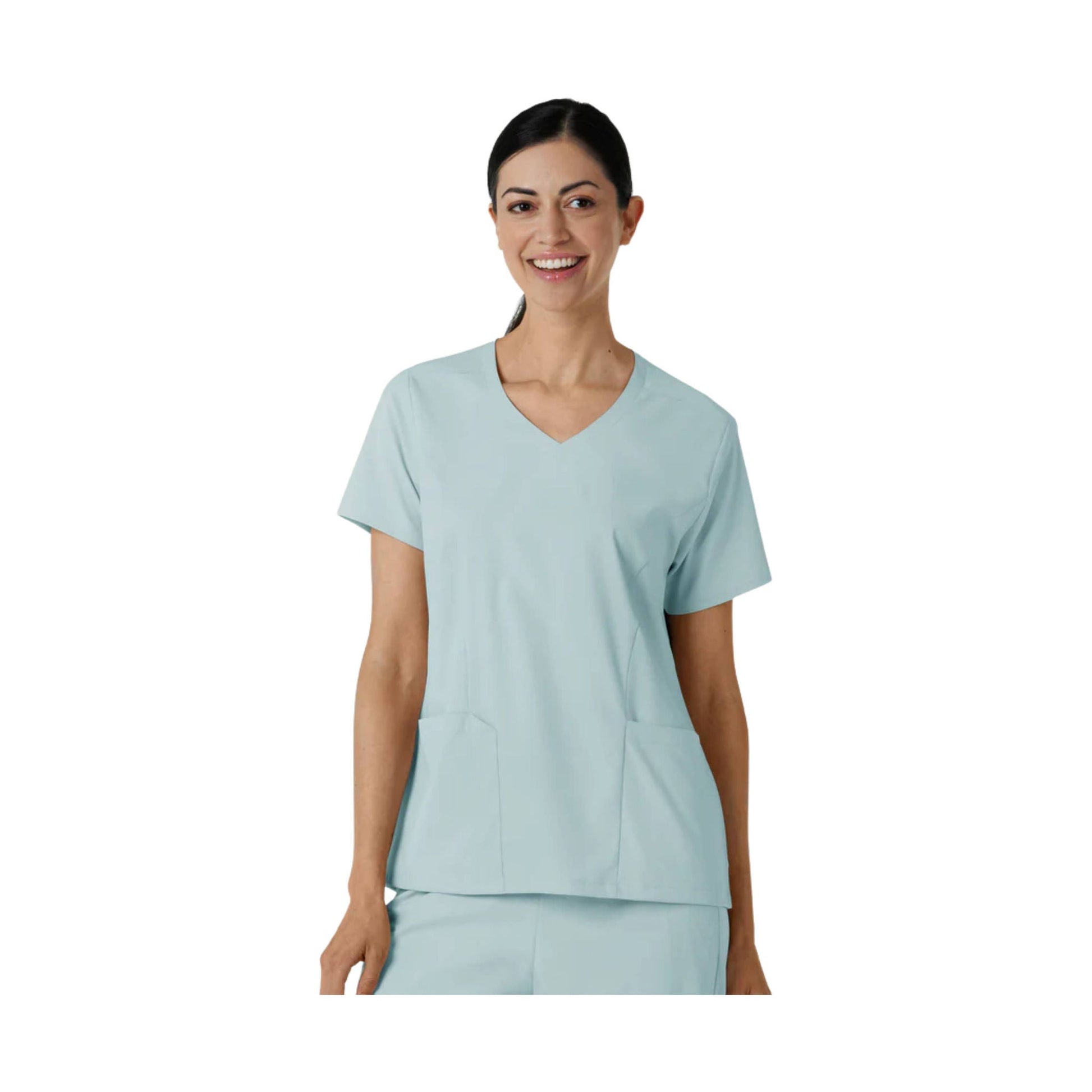 Wink Women's 2 Pocket V Neck Scrub Top - Sky Blue by Lenny's Shoe & Apparel