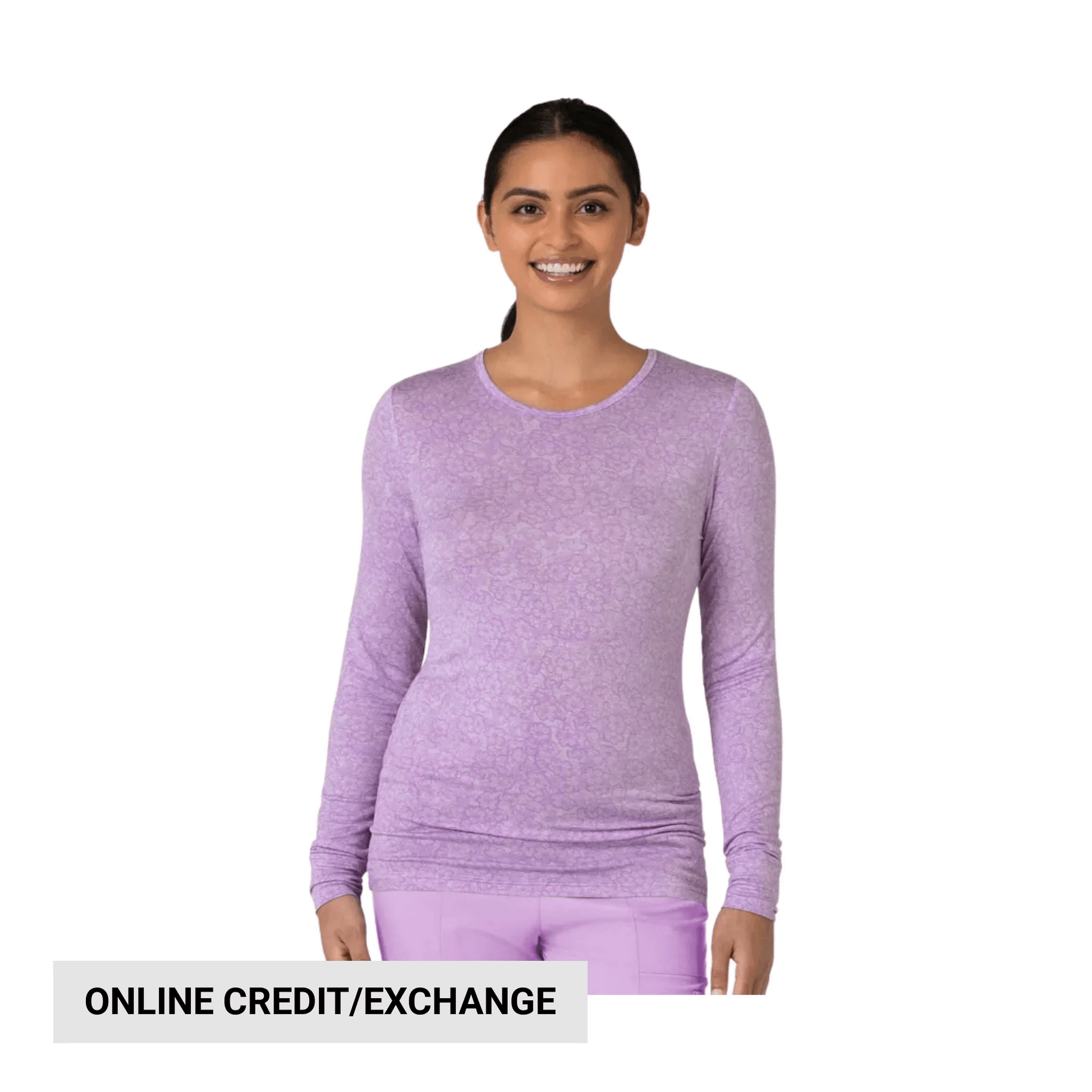 Wink Women's All Over Print Silky Scrub Tee - Pastel Petals by Lenny's Shoe & Apparel