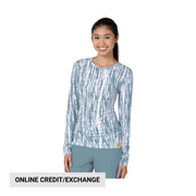 Wink Women's All Over Print Silky Scrub Tee - Shibori Blue by Lenny's Shoe & Apparel