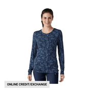 Wink Women's All Over Print Silky Scrub Tee - Sky Flutter Navy by Lenny's Shoe & Apparel