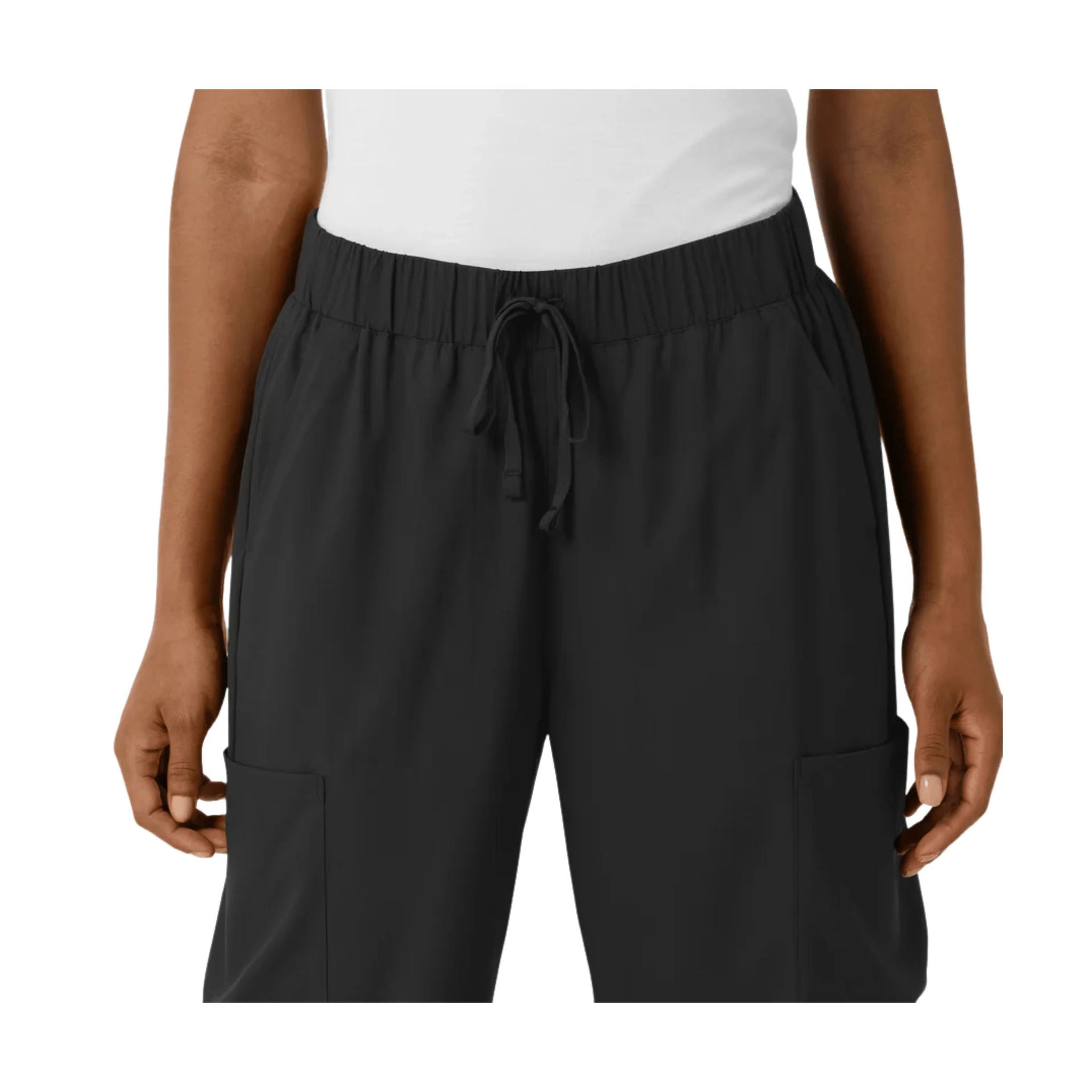 Wink Women's Boundless Classic Wide Leg Cargo Scrub Pant - Black by Lenny's Shoe & Apparel