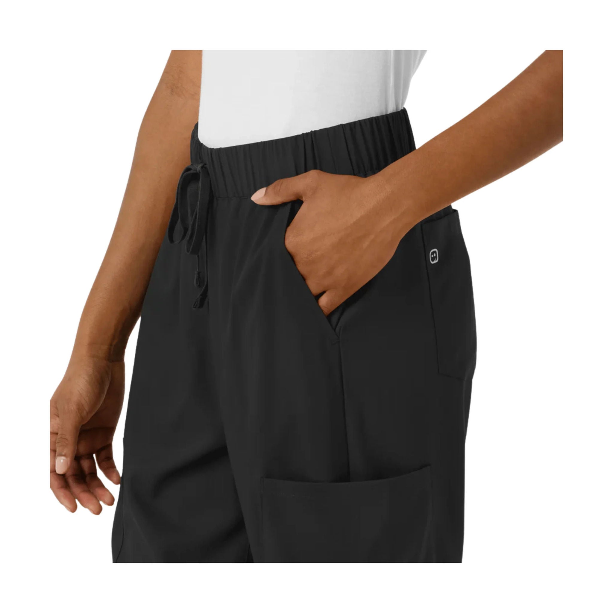 Wink Women's Boundless Classic Wide Leg Cargo Scrub Pant - Black by Lenny's Shoe & Apparel