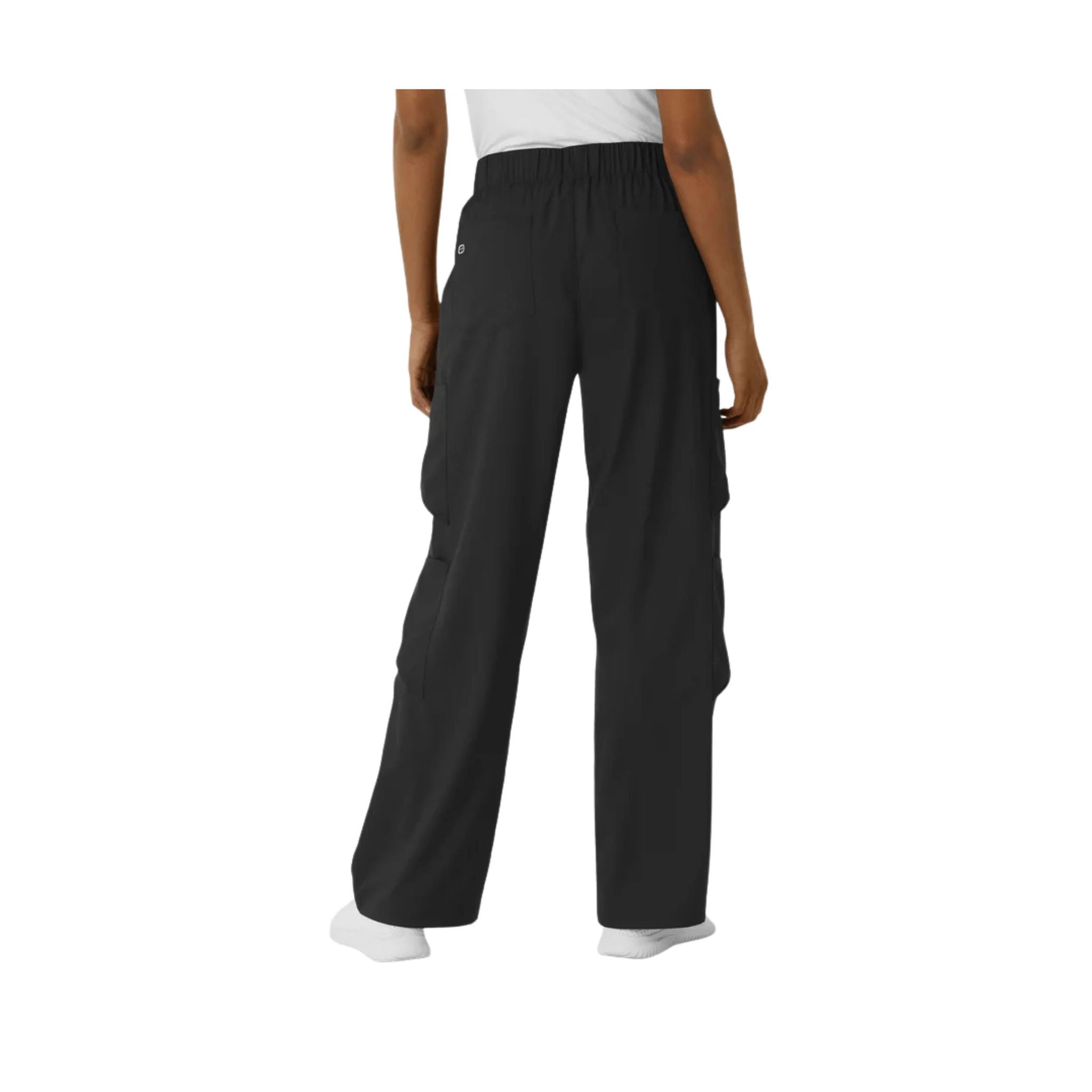Wink Women's Boundless Classic Wide Leg Cargo Scrub Pant - Black by Lenny's Shoe & Apparel