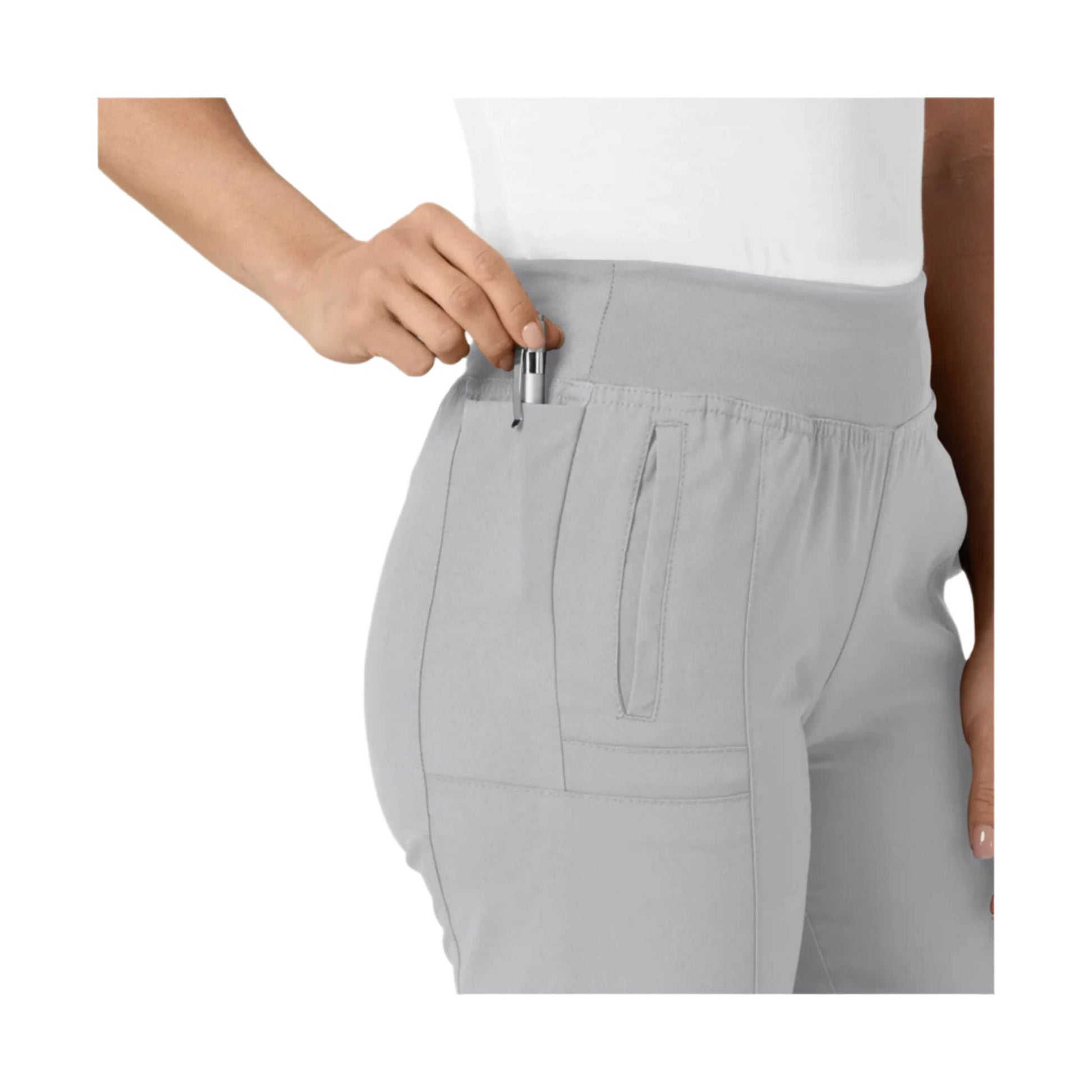 Wink Women's Comfort Waist Cargo Jogger Scrub Pant - Grey by Lenny's Shoe & Apparel