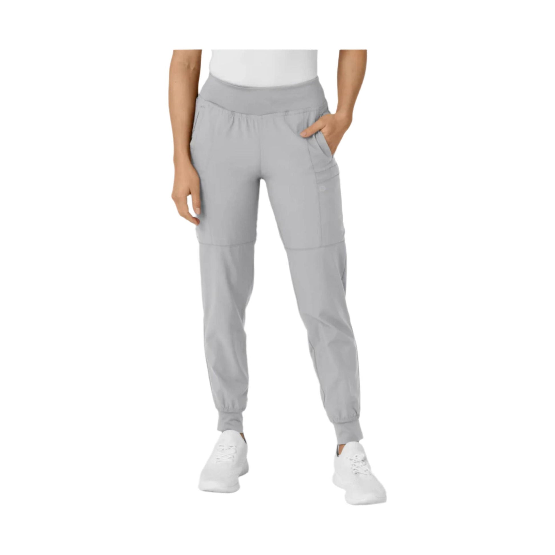 Wink Women's Comfort Waist Cargo Jogger Scrub Pant - Grey by Lenny's Shoe & Apparel