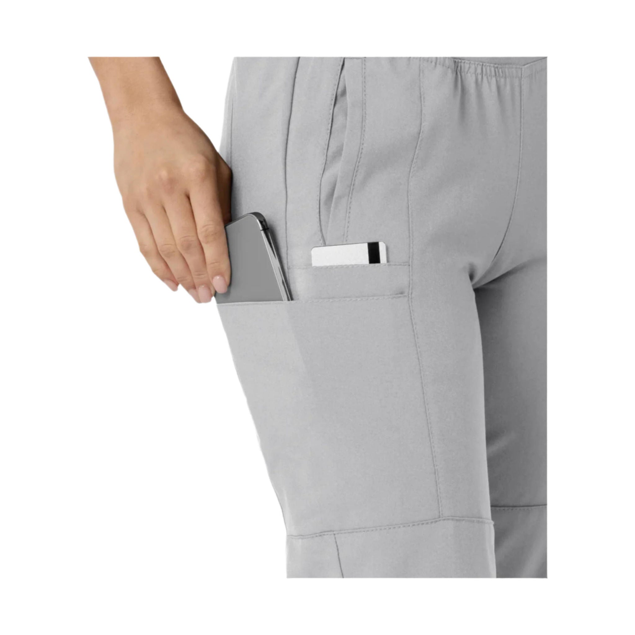 Wink Women's Comfort Waist Cargo Jogger Scrub Pant - Grey by Lenny's Shoe & Apparel
