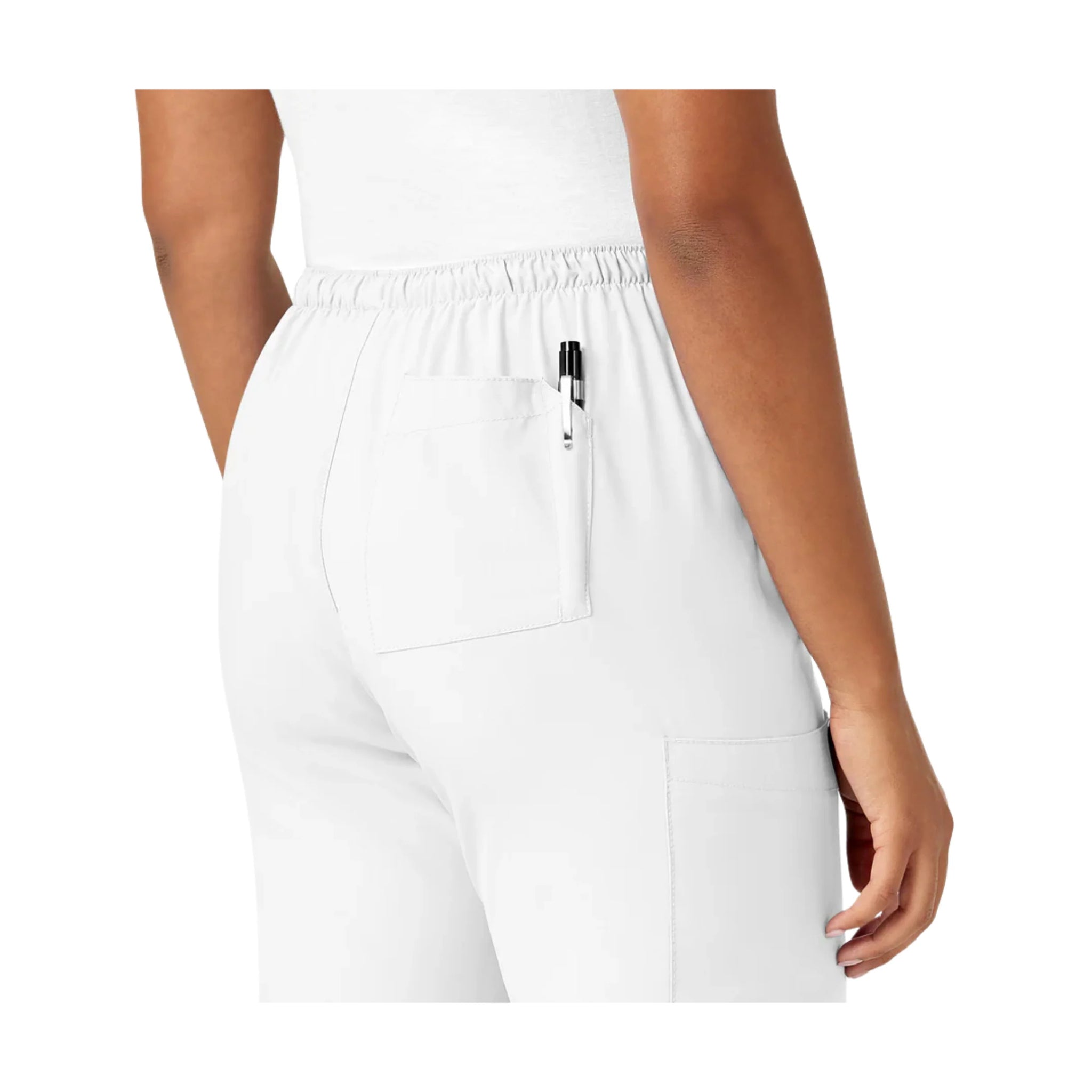 Wink Women's Drawstring Scrub Pant - White by Lenny's Shoe & Apparel