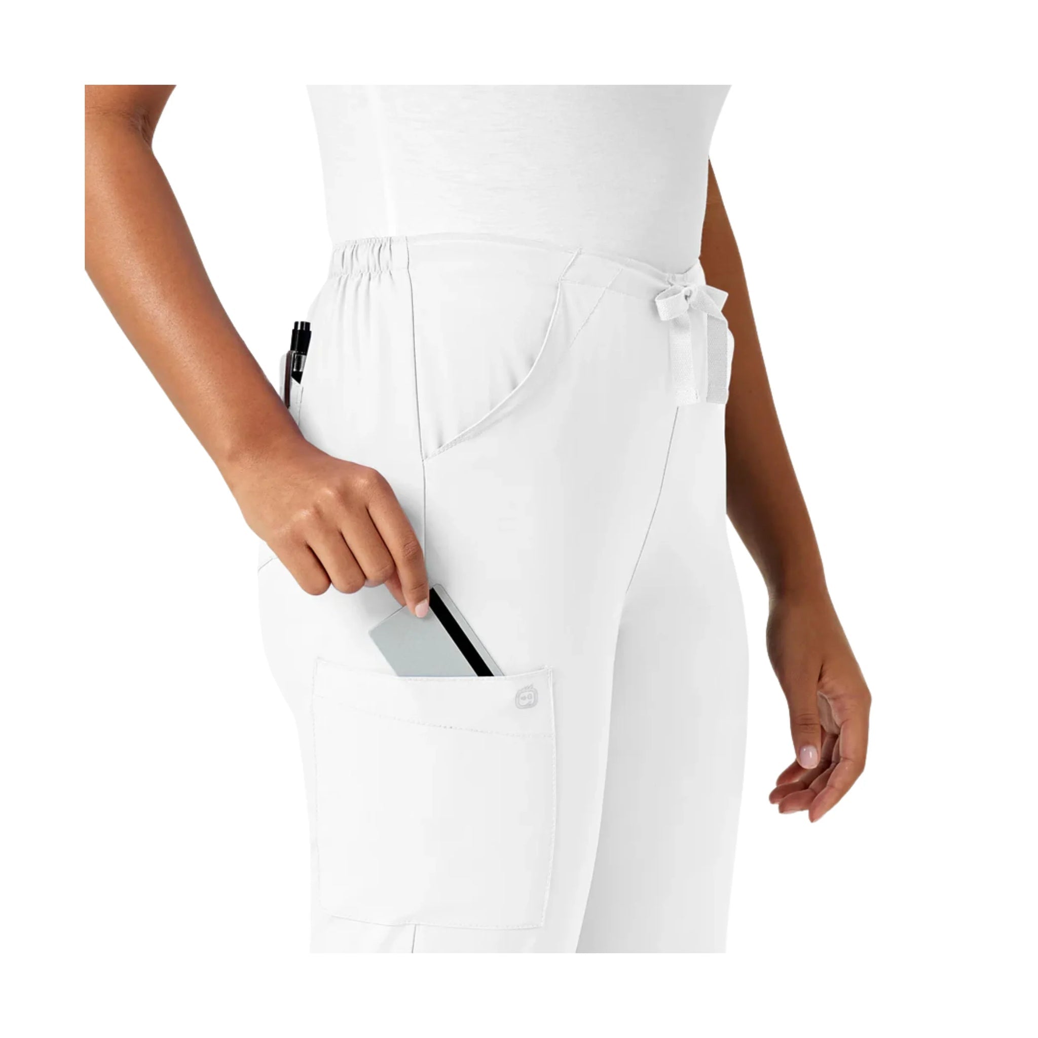 Wink Women's Drawstring Scrub Pant - White by Lenny's Shoe & Apparel