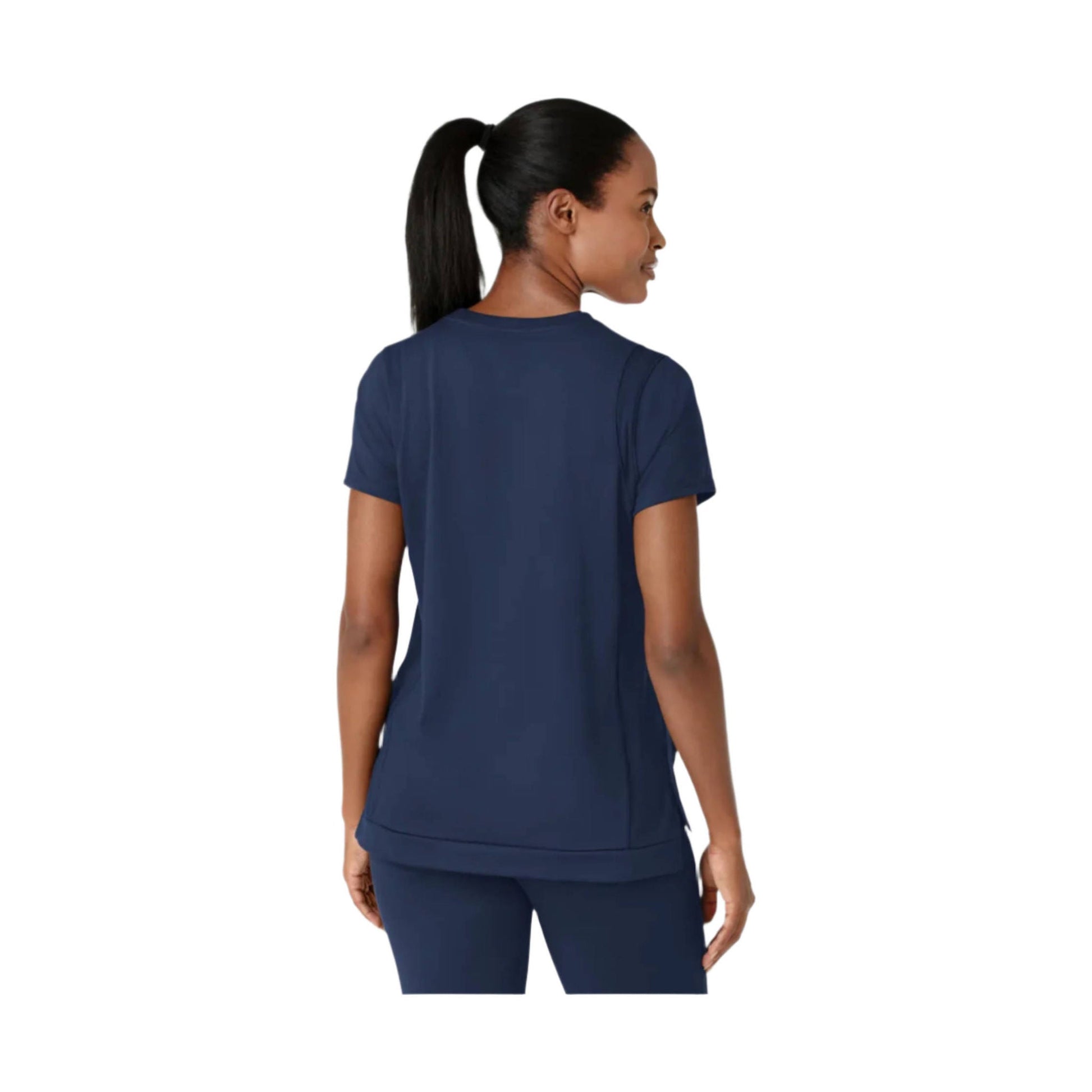 Wink Women's Flex n Reach Crew Neck Top - Navy Blue by Lenny's Shoe & Apparel