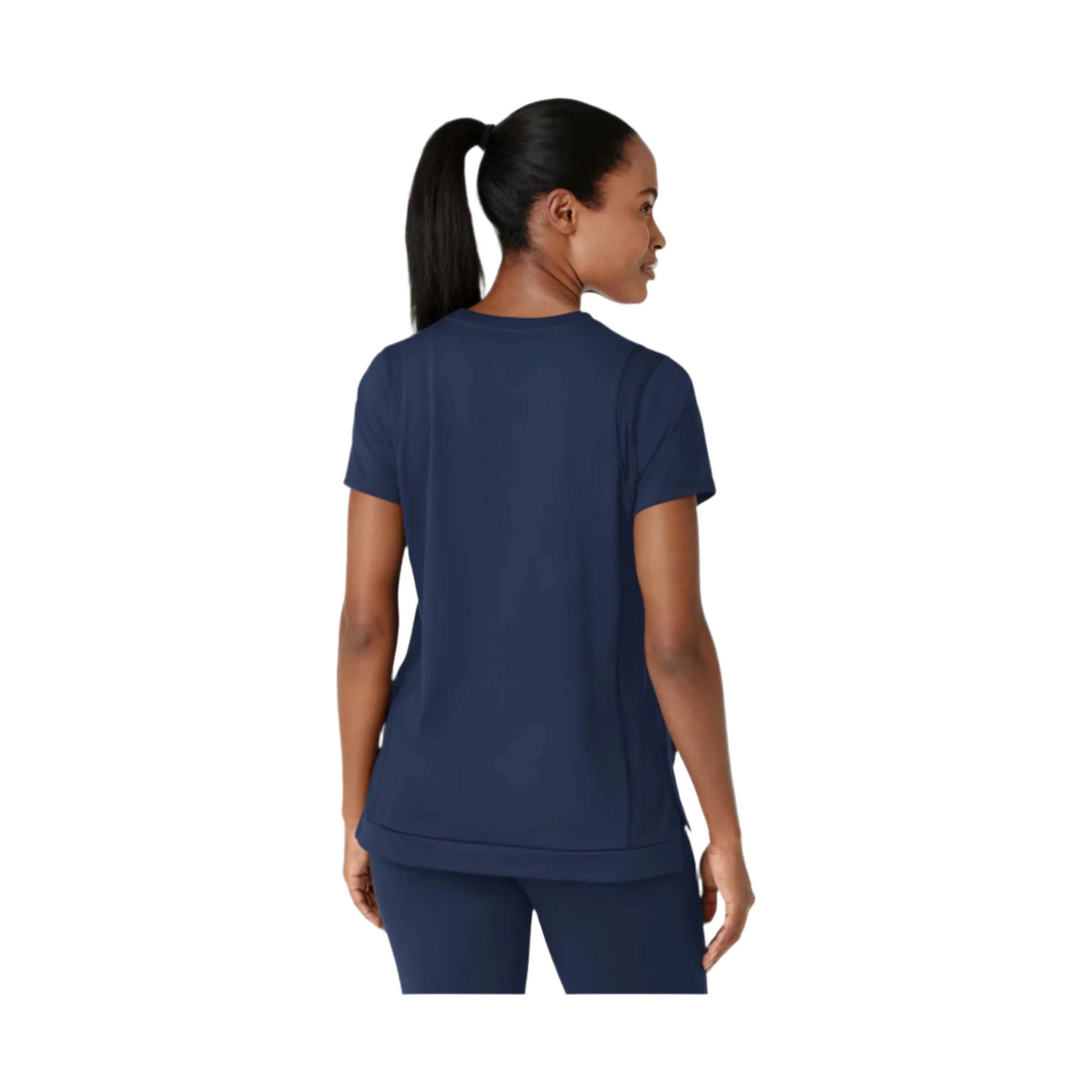 Wink Women's Flex n Reach Crew Neck Top - Navy Blue by Lenny's Shoe & Apparel