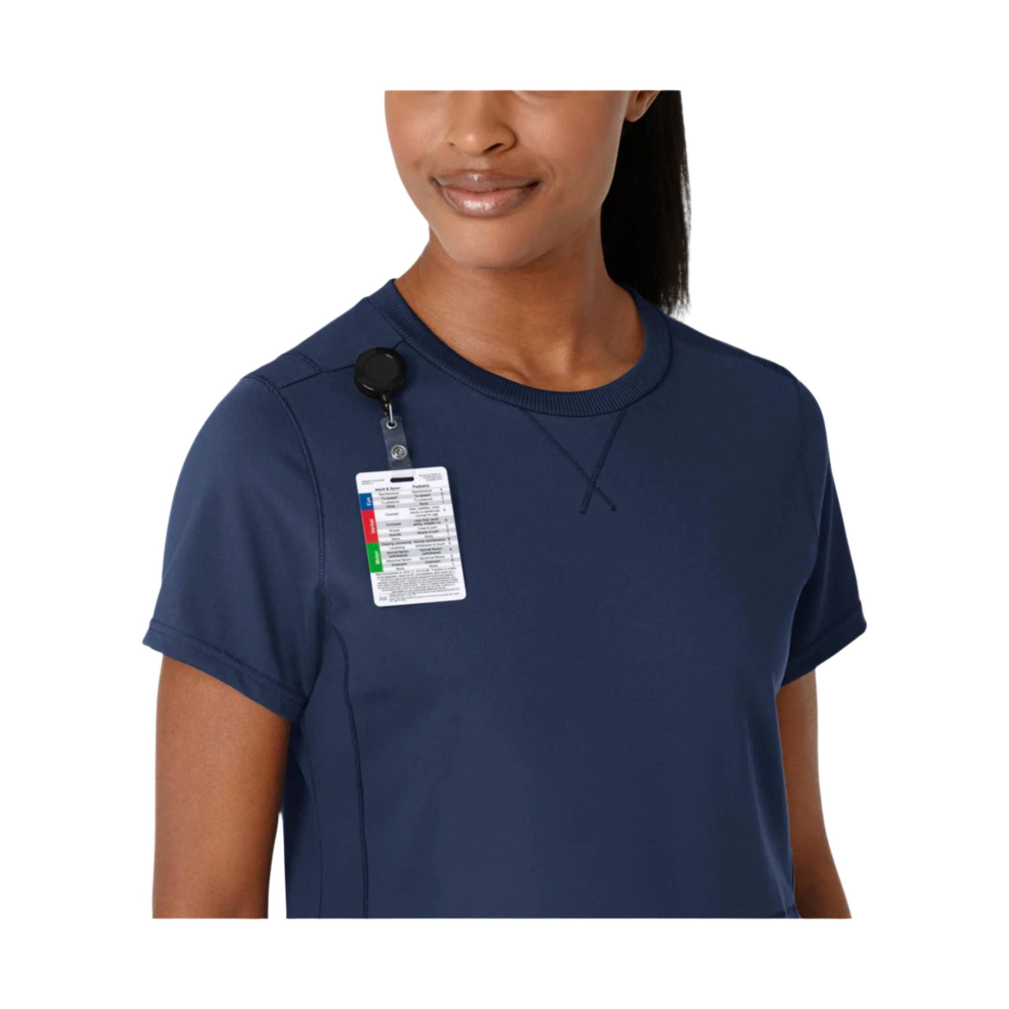Wink Women's Flex n Reach Crew Neck Top - Navy Blue by Lenny's Shoe & Apparel