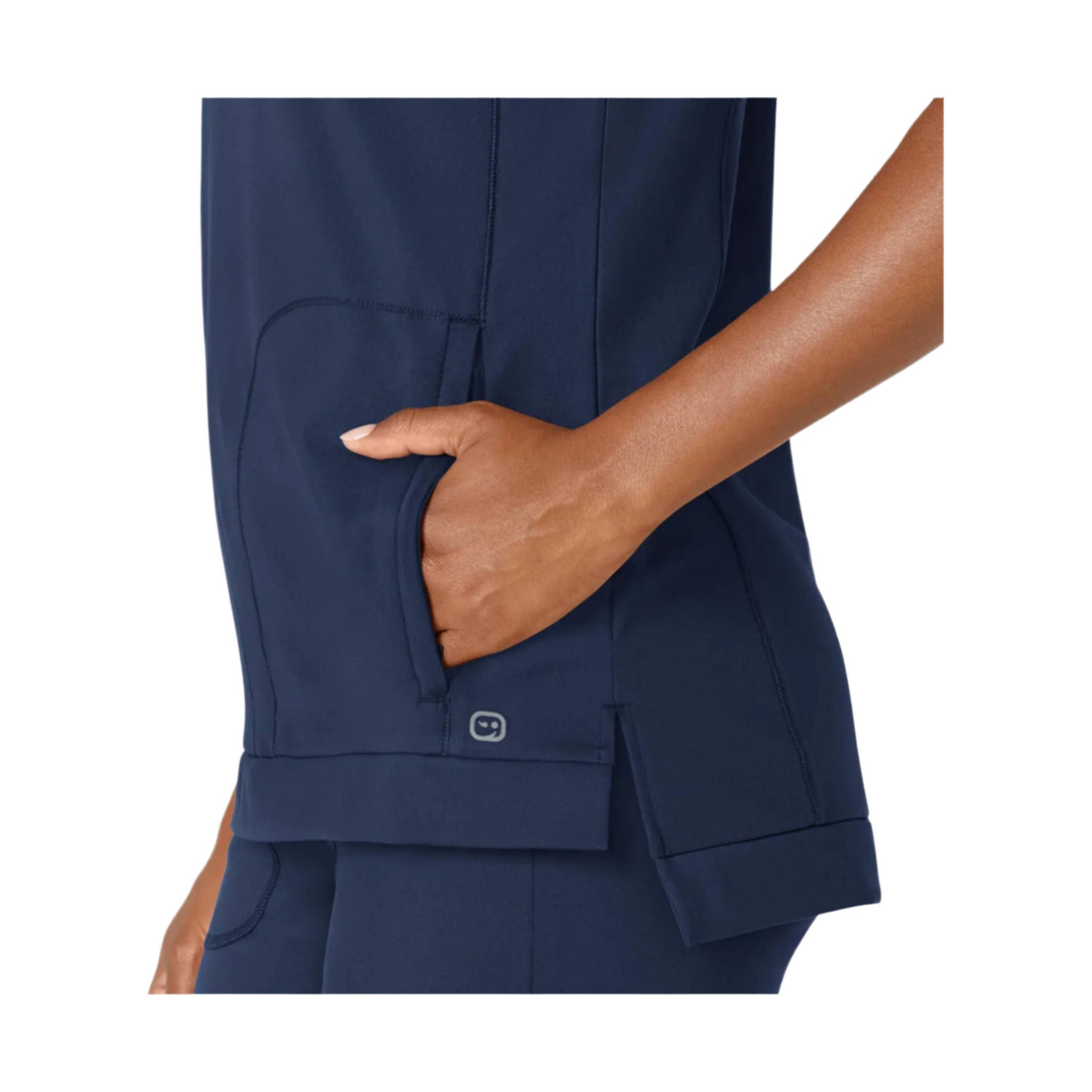 Wink Women's Flex n Reach Crew Neck Top - Navy Blue by Lenny's Shoe & Apparel