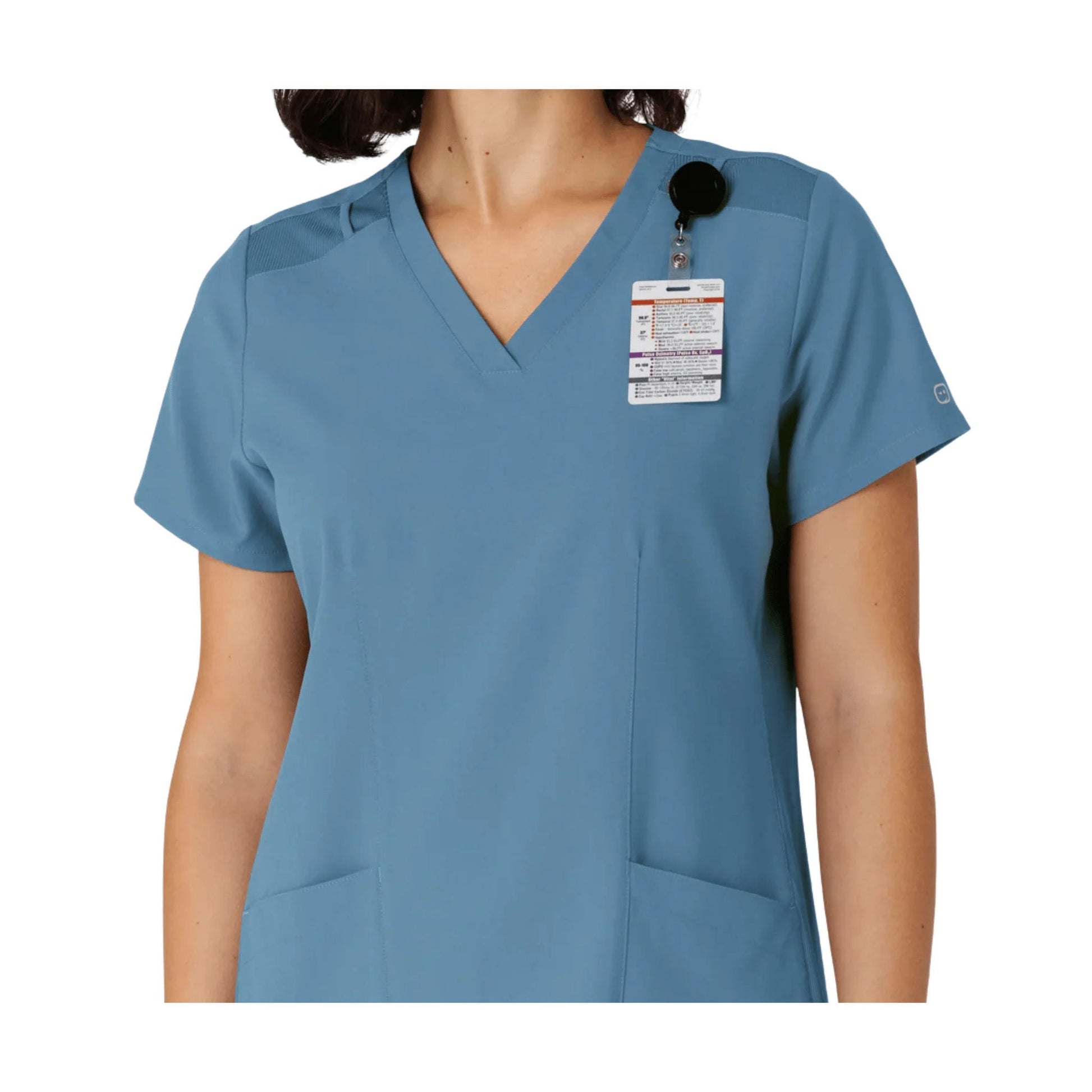 Wink Women's Flex n Reach Side Panel V Neck Scrub Top - Pacific Blue by Lenny's Shoe & Apparel