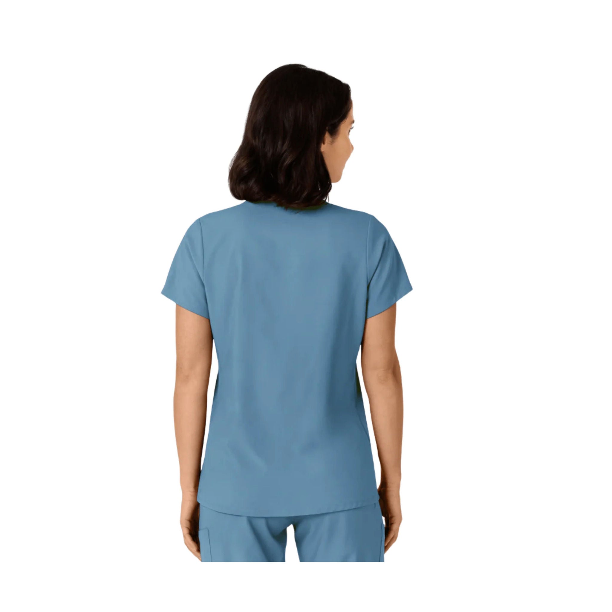 Wink Women's Flex n Reach Side Panel V Neck Scrub Top - Pacific Blue by Lenny's Shoe & Apparel