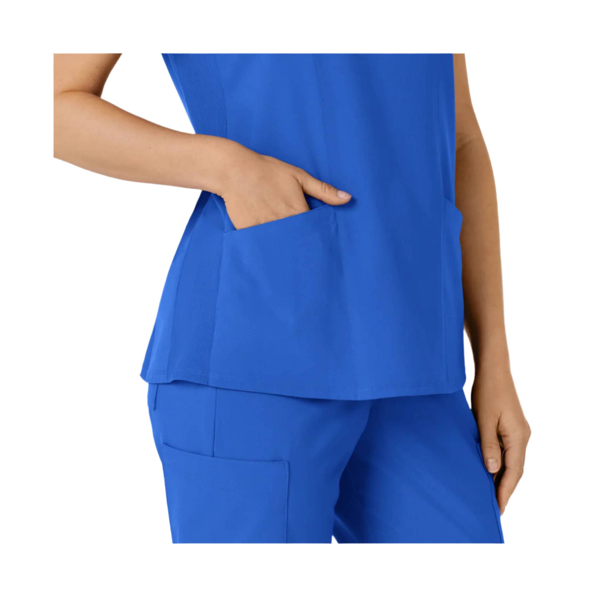Wink Women's Flex n Reach Side Panel V Neck Scrub Top - Royal by Lenny's Shoe & Apparel