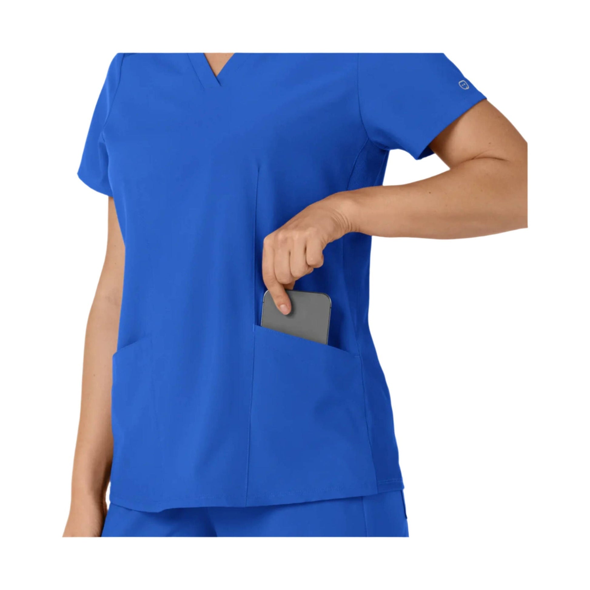 Wink Women's Flex n Reach Side Panel V Neck Scrub Top - Royal by Lenny's Shoe & Apparel