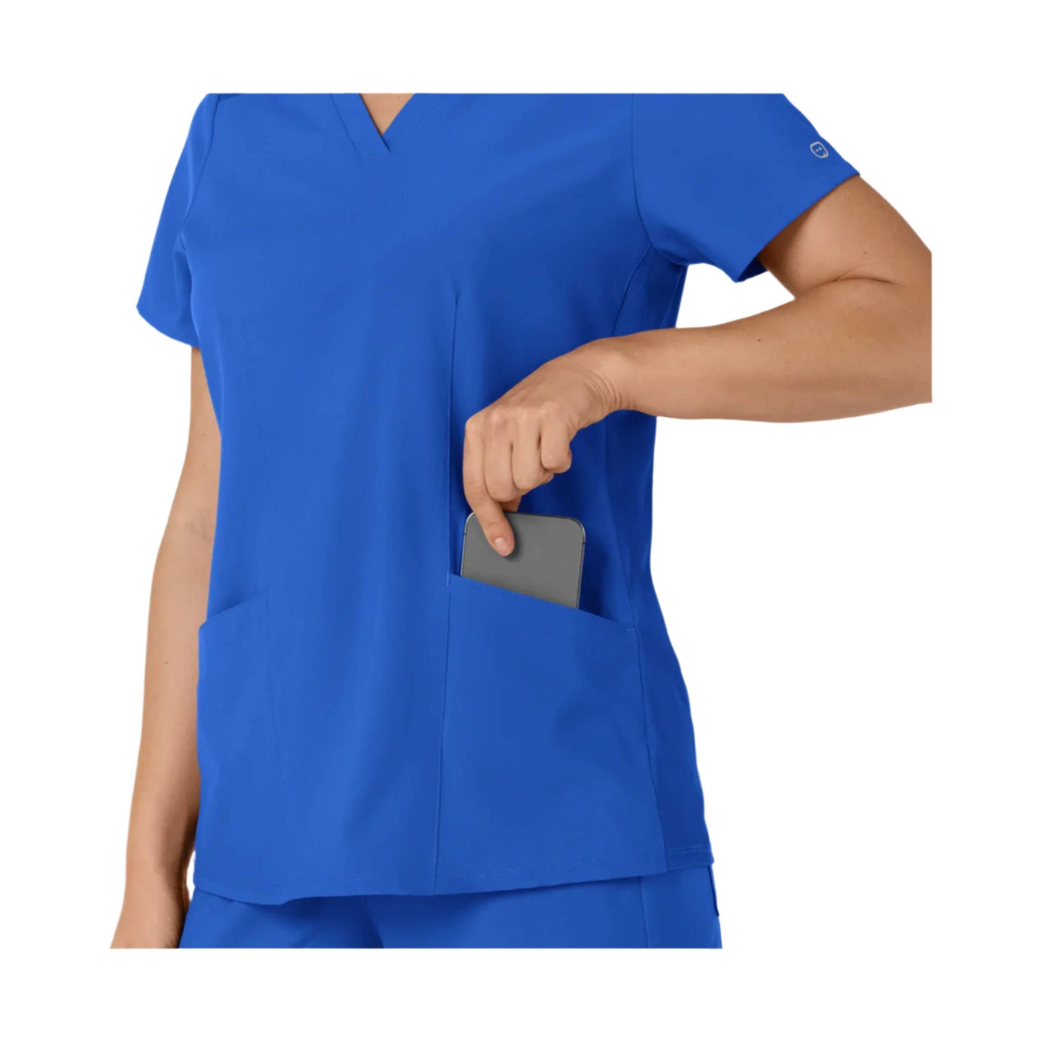 Wink Women's Flex n Reach Side Panel V Neck Scrub Top - Royal by Lenny's Shoe & Apparel