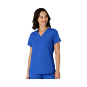 Wink Women's Flex n Reach Side Panel V Neck Scrub Top - Royal by Lenny's Shoe & Apparel