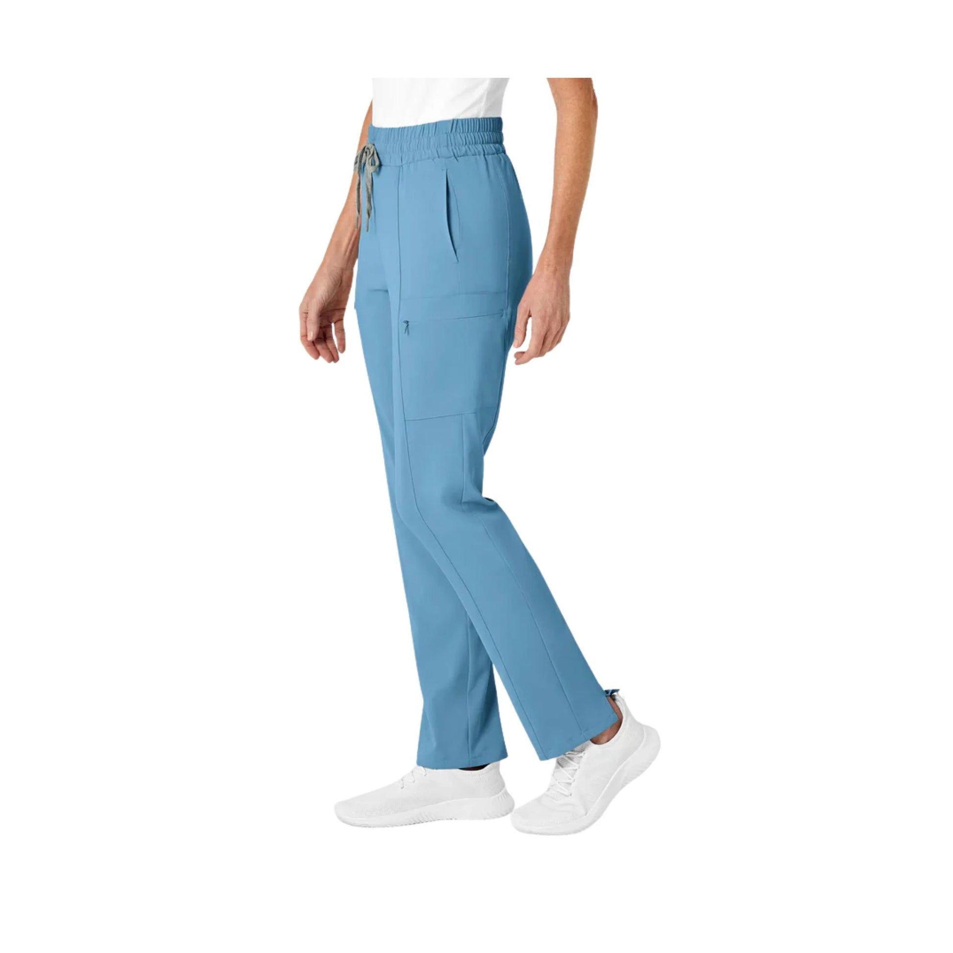 Wink Women's High Waist Slim Leg Scrub Pant - Bay Blue by Lenny's Shoe & Apparel
