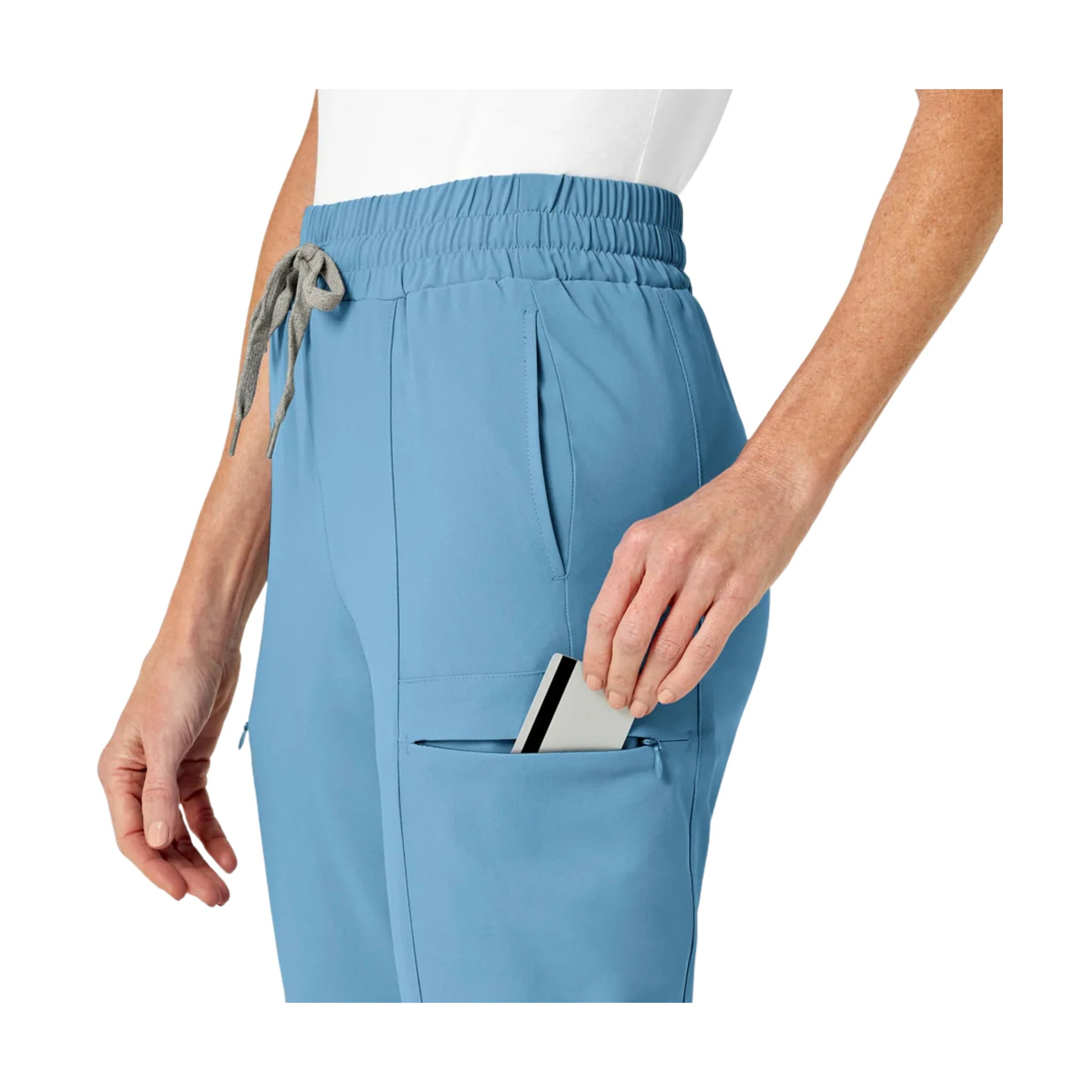 Wink Women's High Waist Slim Leg Scrub Pant - Bay Blue by Lenny's Shoe & Apparel