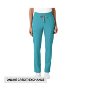 Wink Women's High Waist Slim Leg Scrub Pant - Teal Blue by Lenny's Shoe & Apparel