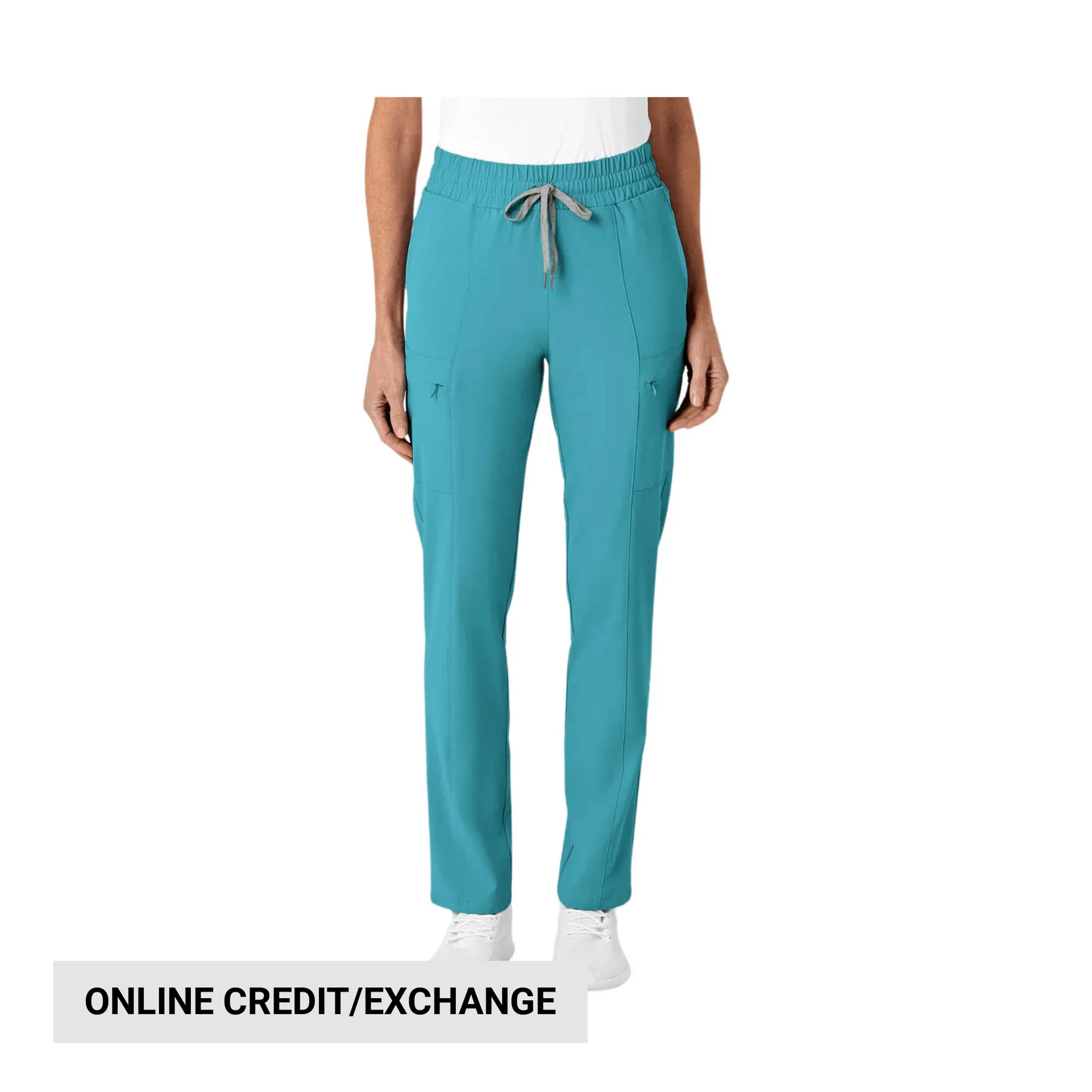 Wink Women's High Waist Slim Leg Scrub Pant - Teal Blue by Lenny's Shoe & Apparel