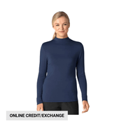 Wink Women's Long Sleeve Mock Neck Silky Tee - Navy by Lenny's Shoe & Apparel