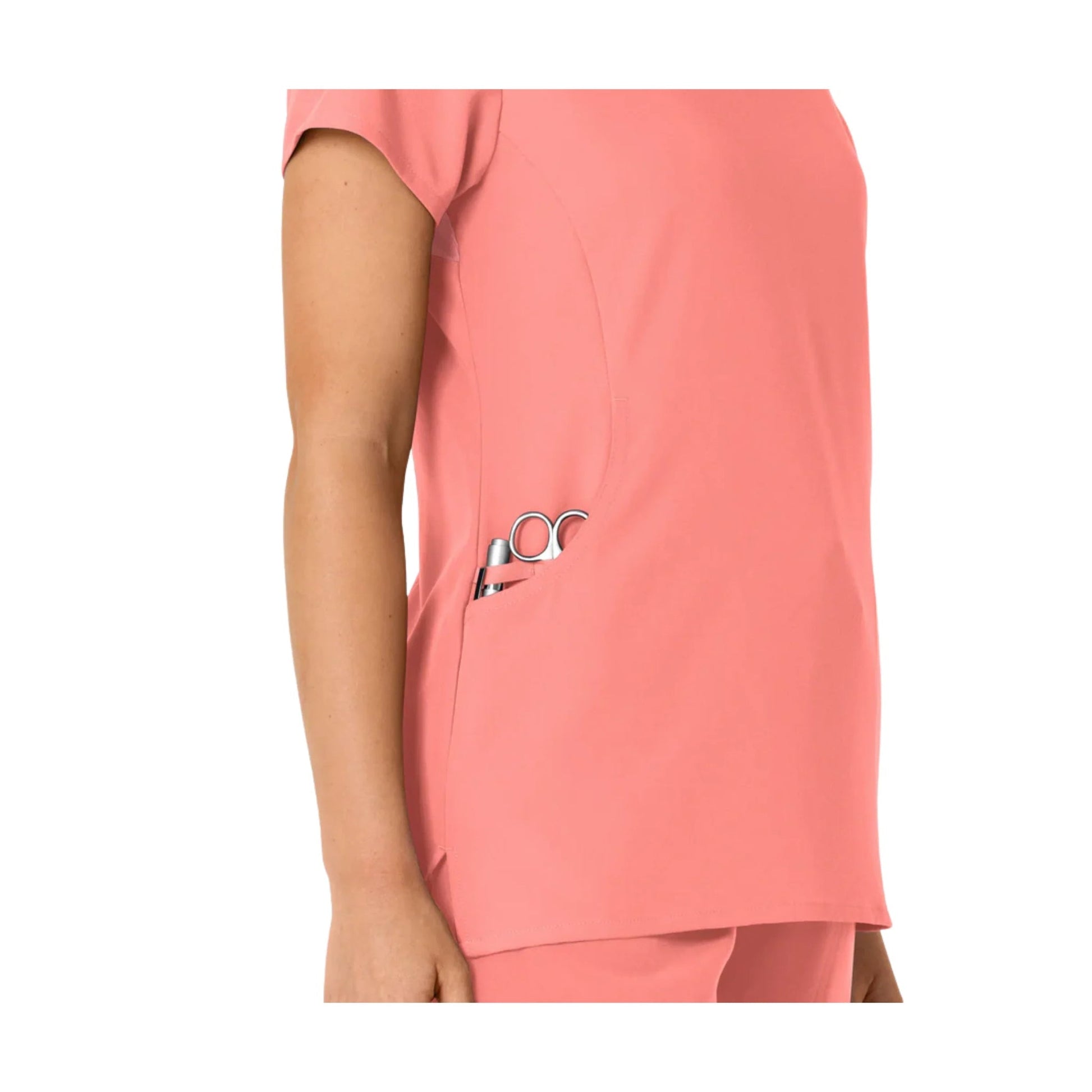 Wink Women's Nova Flex N Reach Shoulder Panel V Neck Scrub Top - Paradise Pink by Lenny's Shoe & Apparel