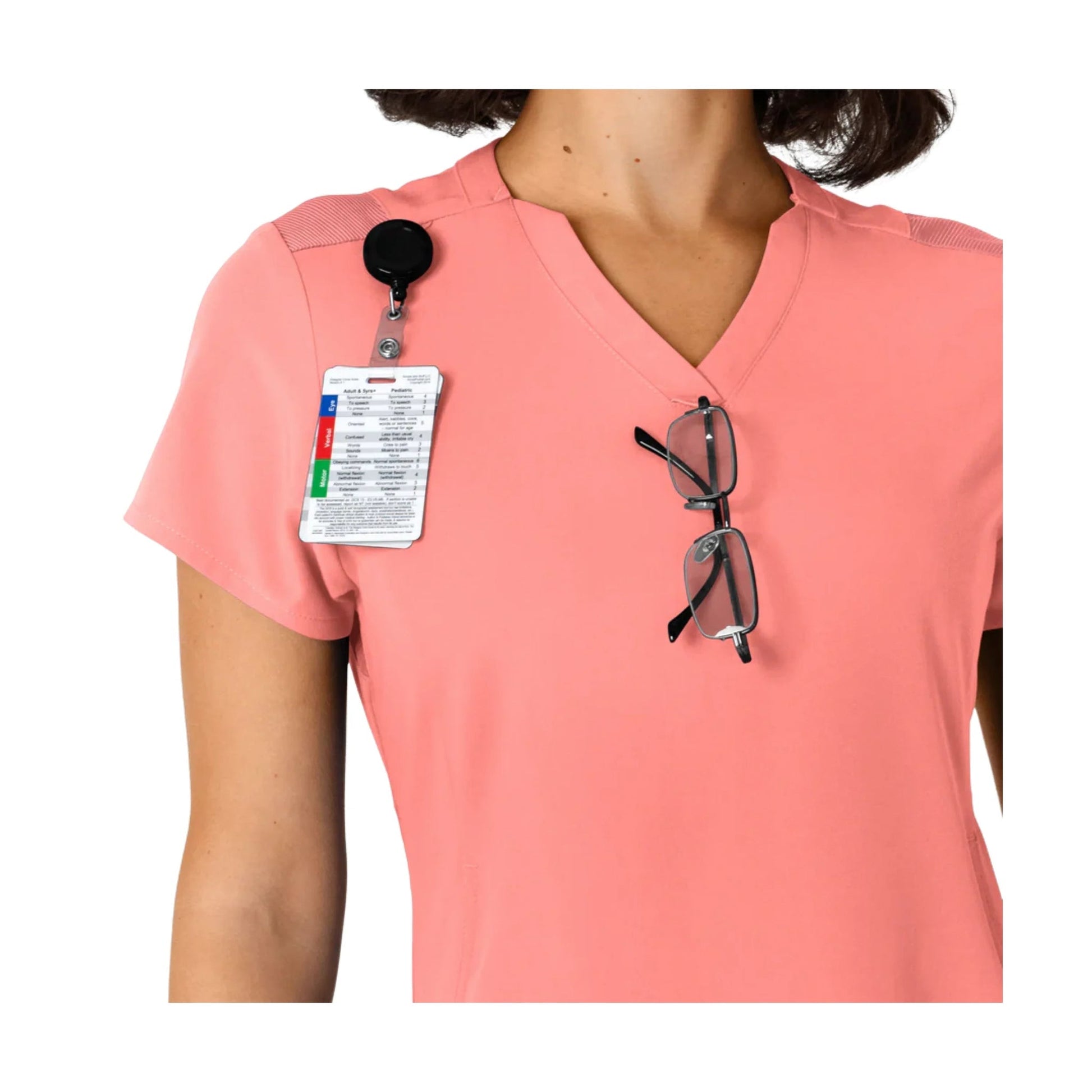Wink Women's Nova Flex N Reach Shoulder Panel V Neck Scrub Top - Paradise Pink by Lenny's Shoe & Apparel
