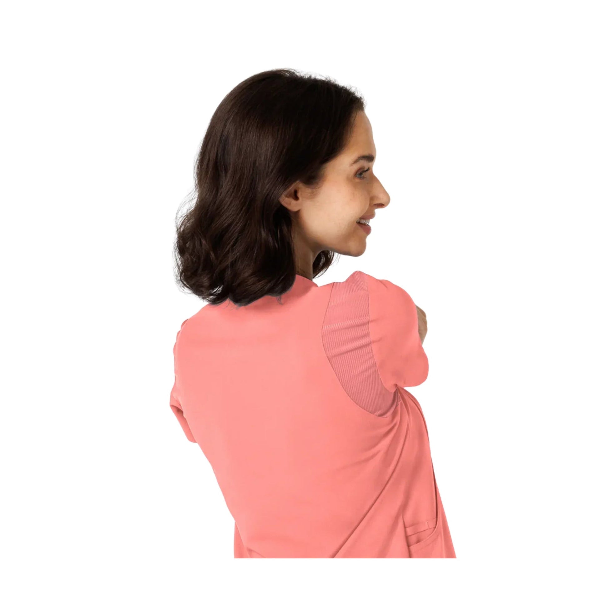 Wink Women's Nova Flex N Reach Shoulder Panel V Neck Scrub Top - Paradise Pink by Lenny's Shoe & Apparel