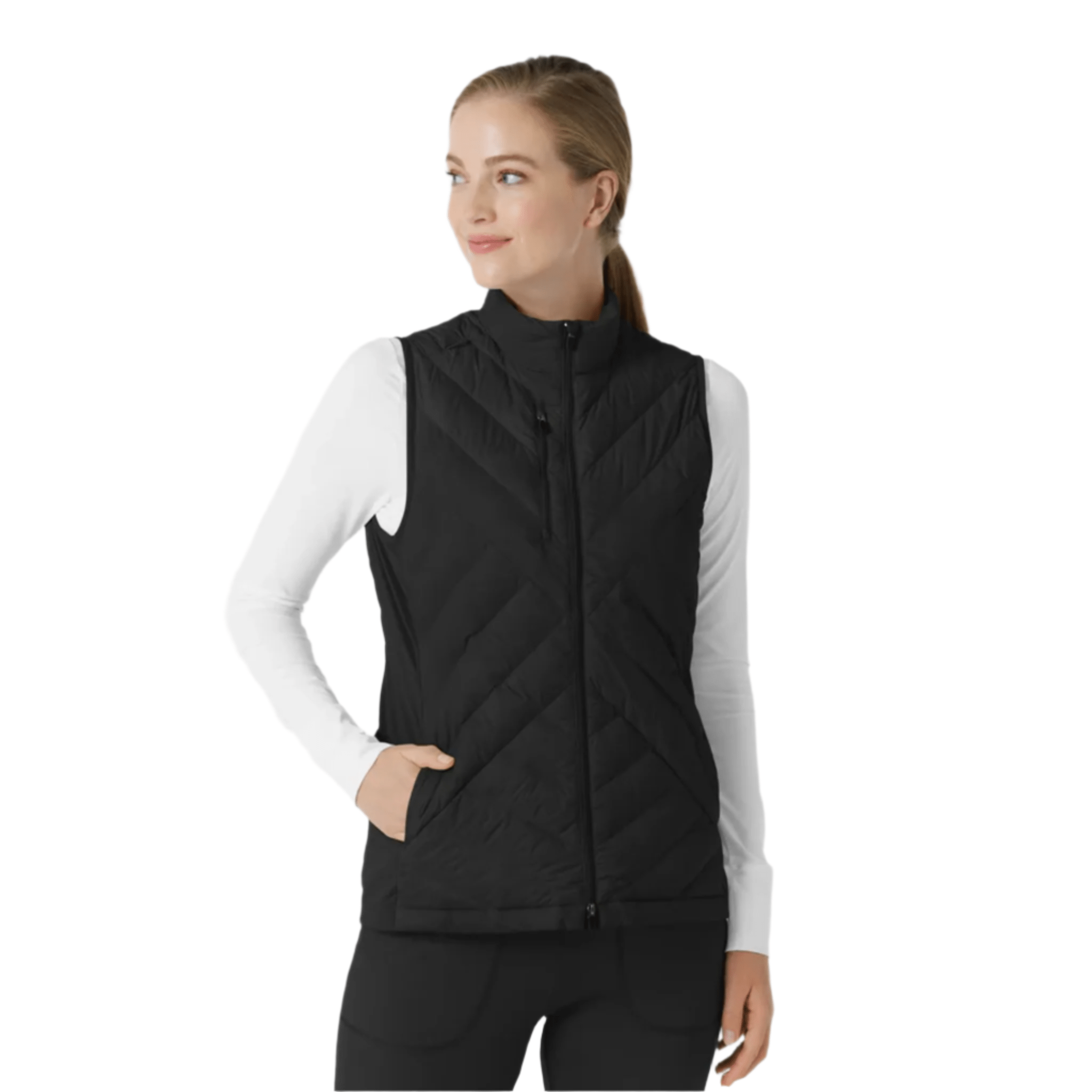 Wink Women's Quilted Scrub Vest - Black by Lenny's Shoe & Apparel
