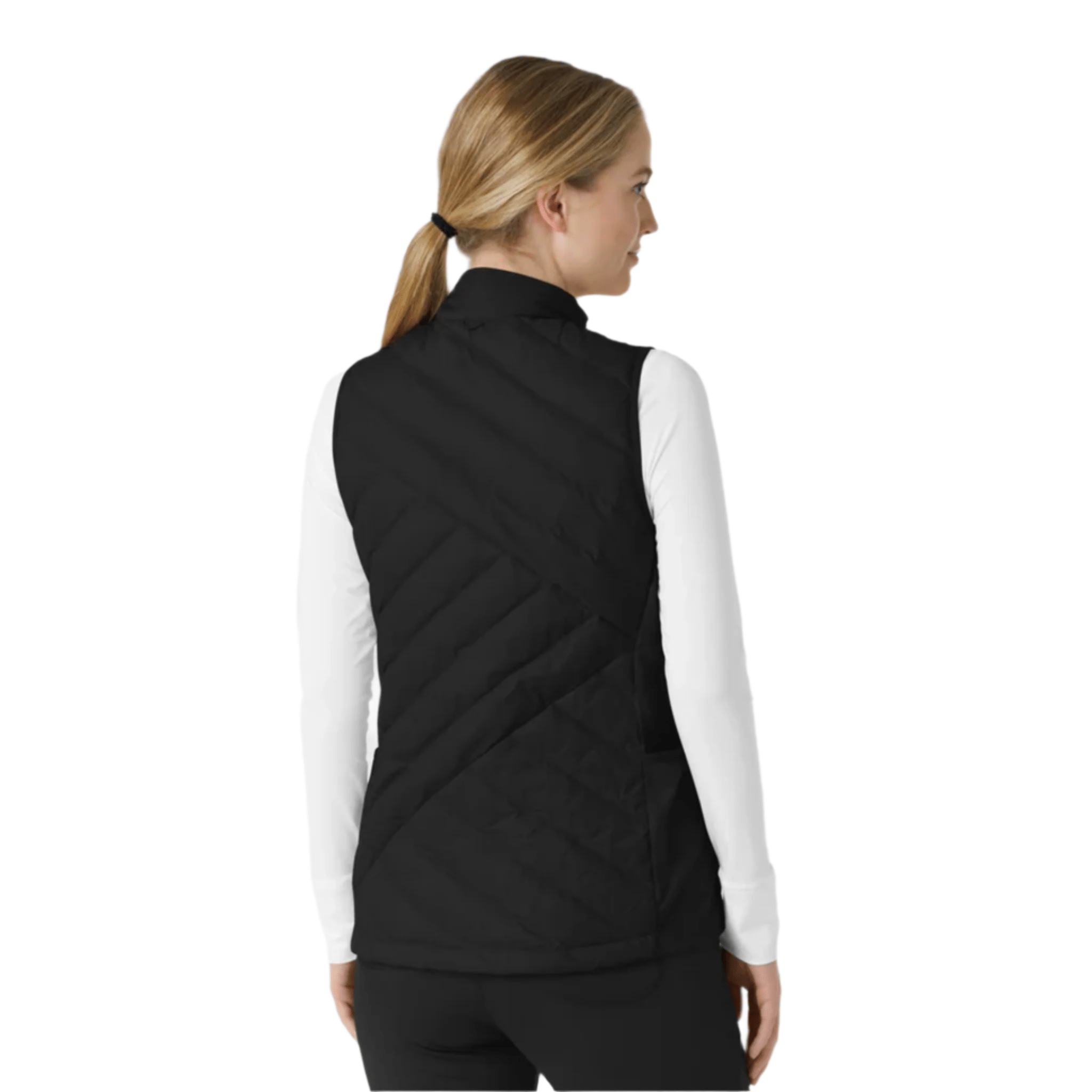 Wink Women's Quilted Scrub Vest - Black by Lenny's Shoe & Apparel