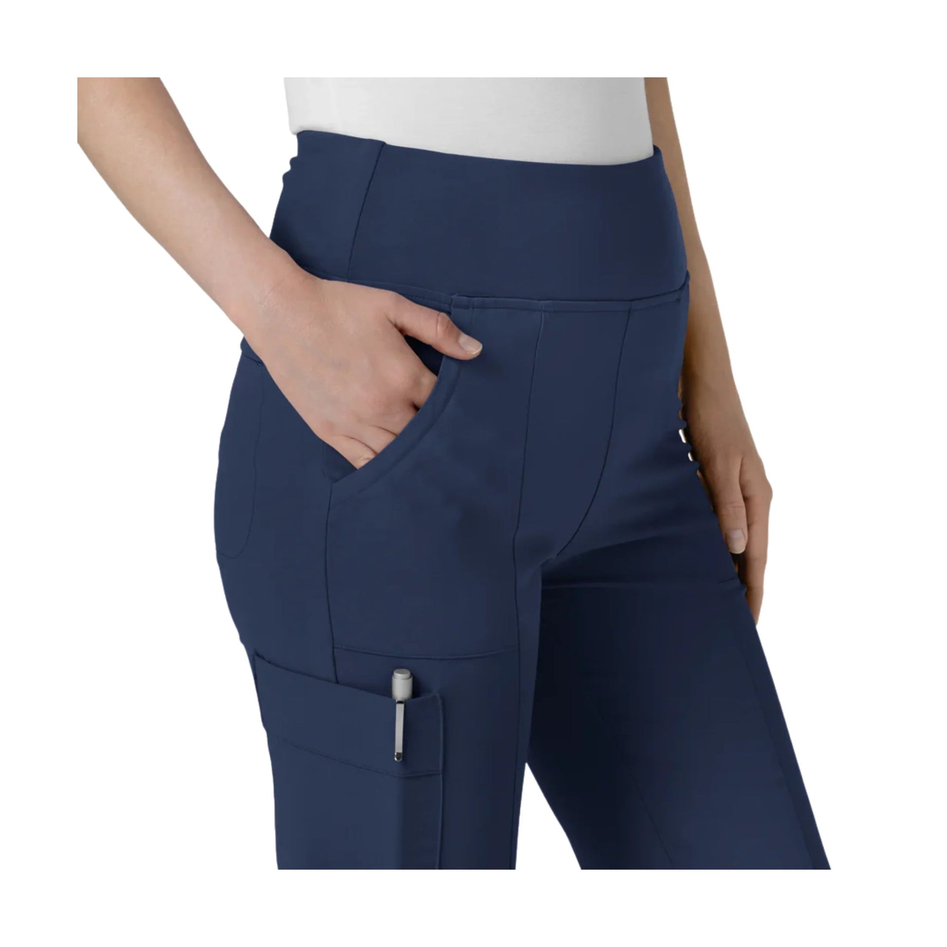 Wink Women's Renew Cargo Flare Scrub Pant - Navy by Lenny's Shoe & Apparel