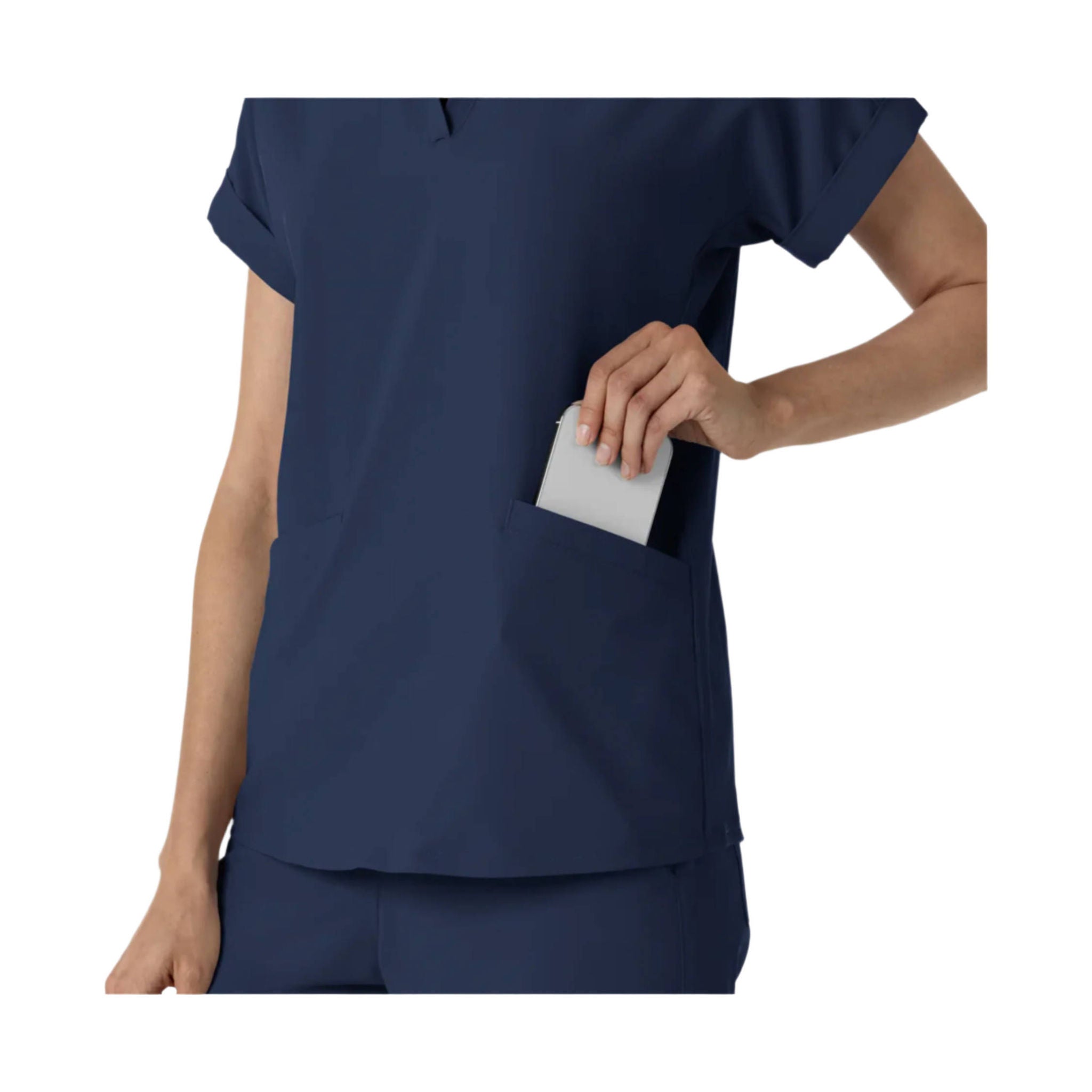 Wink Women's Renew Flex n Reach Scrub Top - Navy Blue by Lenny's Shoe & Apparel