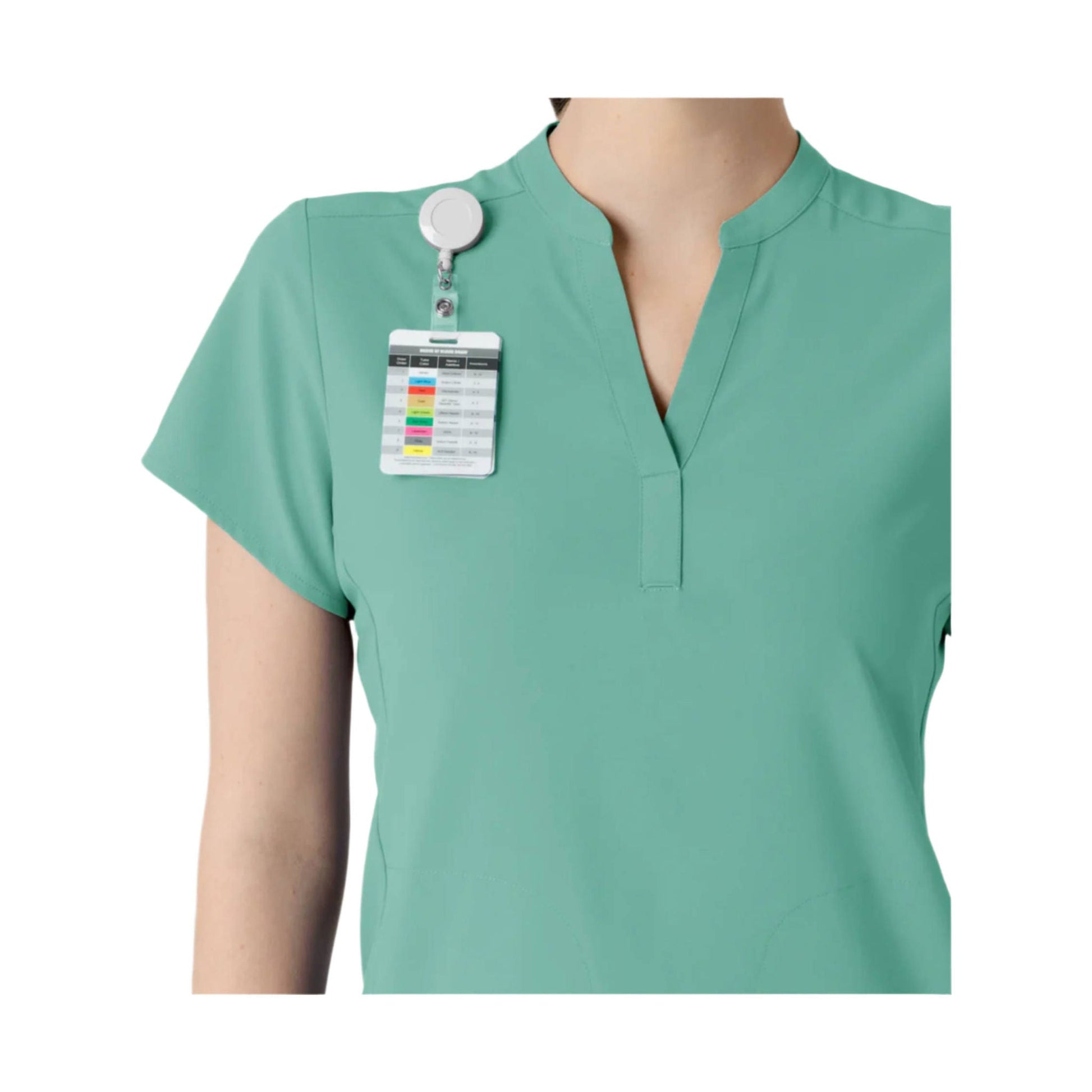 Wink Women's Renew Mandarin Collar Scrub Top - Turquoise by Lenny's Shoe & Apparel