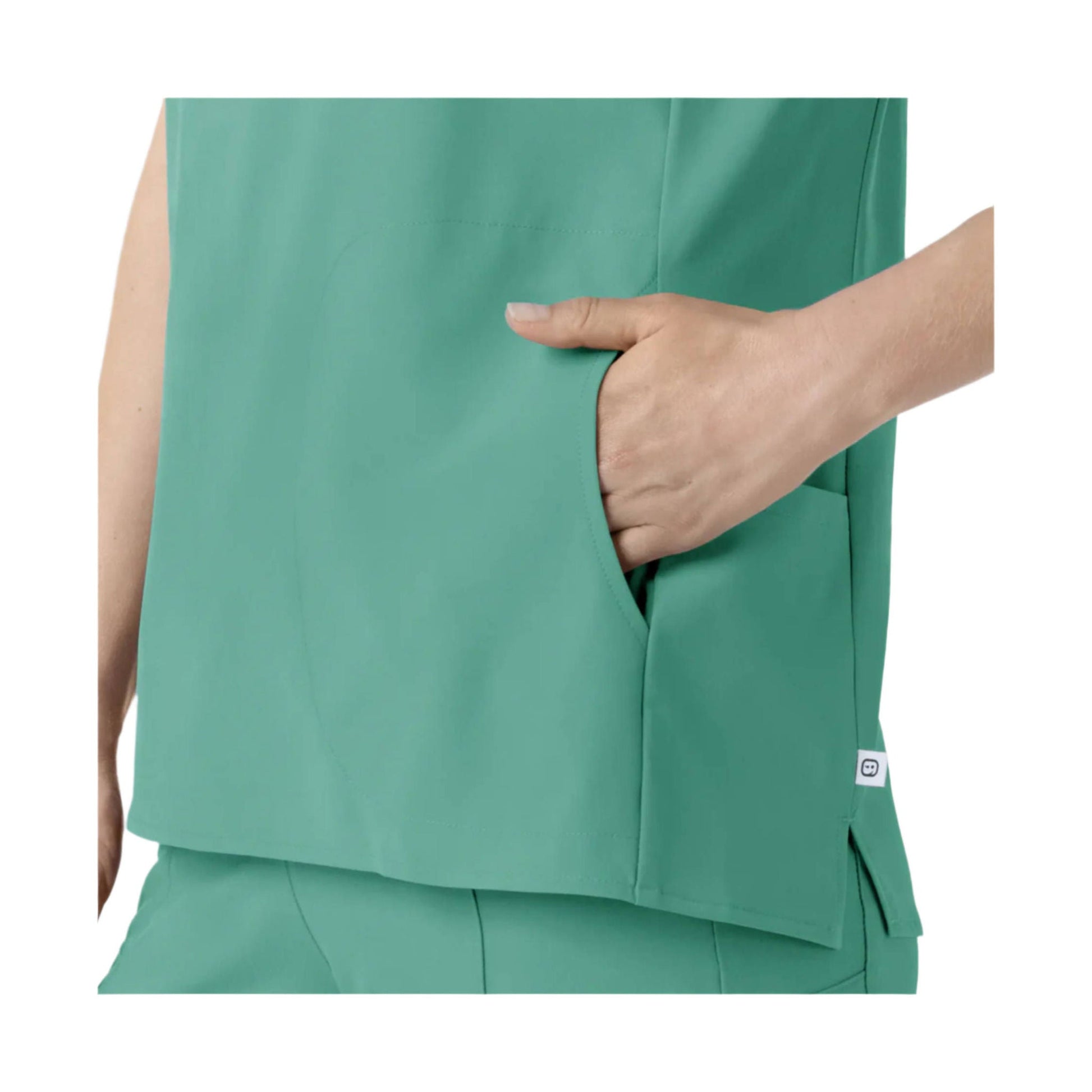 Wink Women's Renew Mandarin Collar Scrub Top - Turquoise by Lenny's Shoe & Apparel