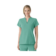 Wink Women's Renew Mandarin Collar Scrub Top - Turquoise by Lenny's Shoe & Apparel