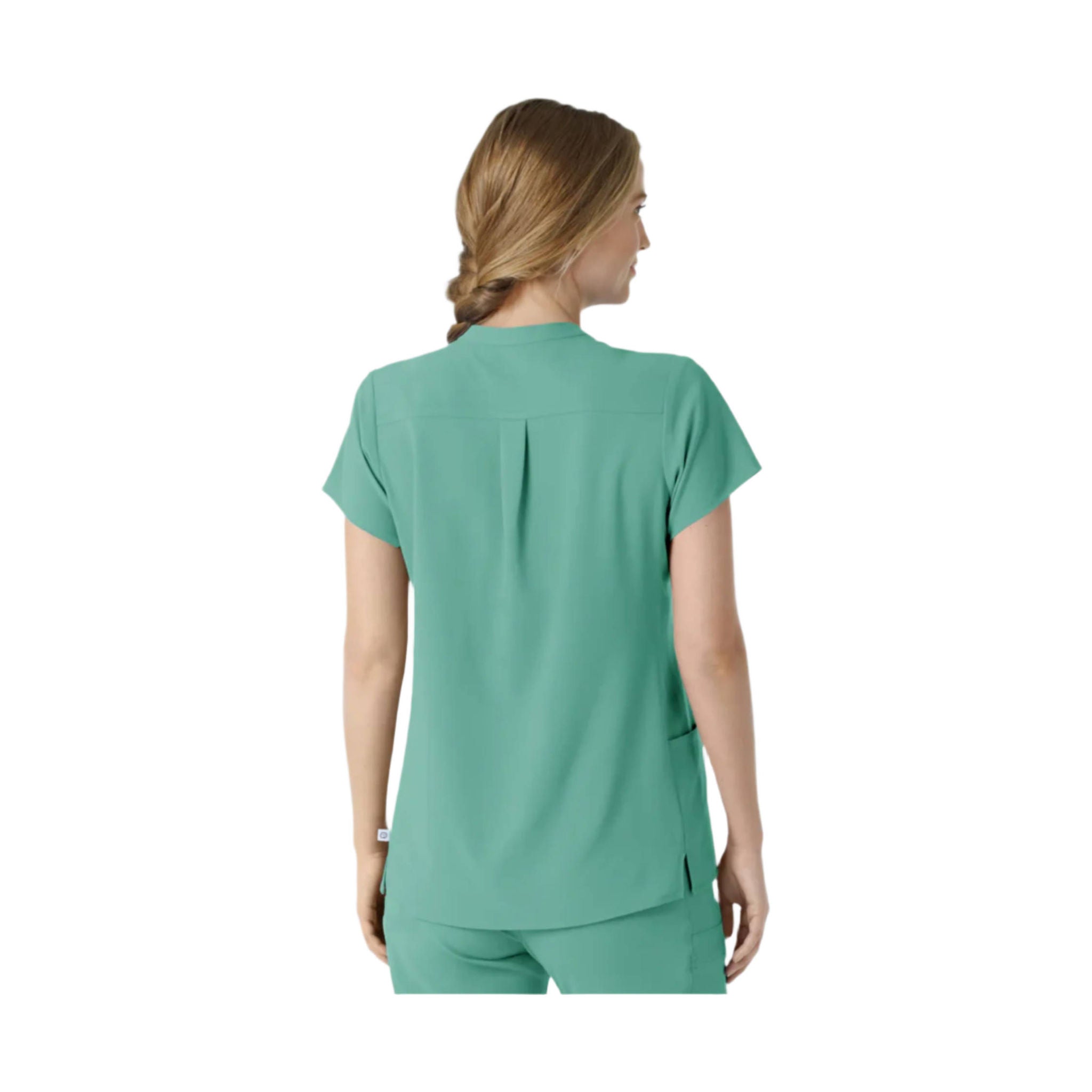 Wink Women's Renew Mandarin Collar Scrub Top - Turquoise by Lenny's Shoe & Apparel