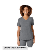 Wink Women's Renew V Neck Scrub Top - Grey Heather by Lenny's Shoe & Apparel