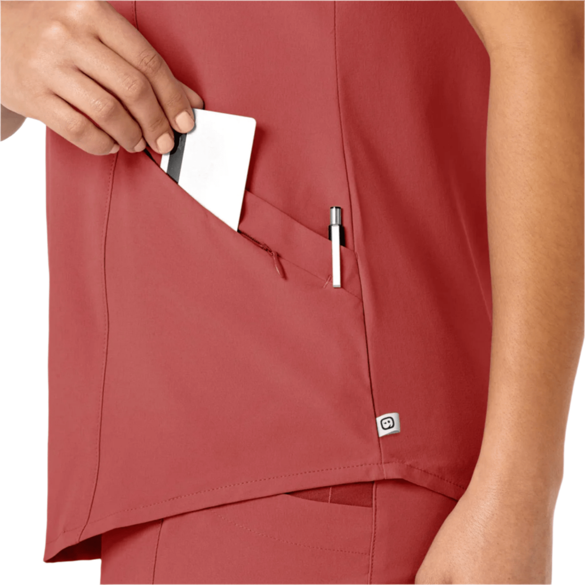 Wink Women's Renew V Neck Scrub Top - Mineral Red by Lenny's Shoe & Apparel