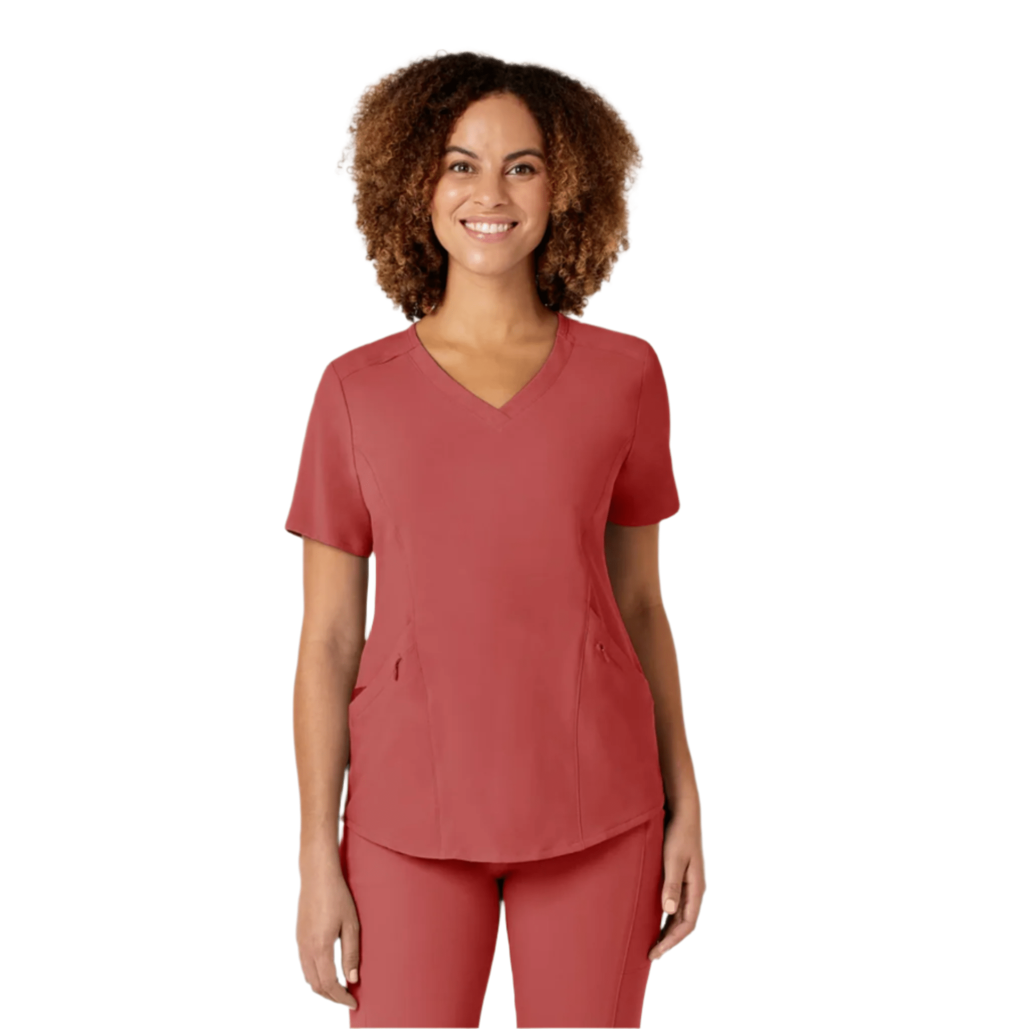 Wink Women's Renew V Neck Scrub Top - Mineral Red by Lenny's Shoe & Apparel