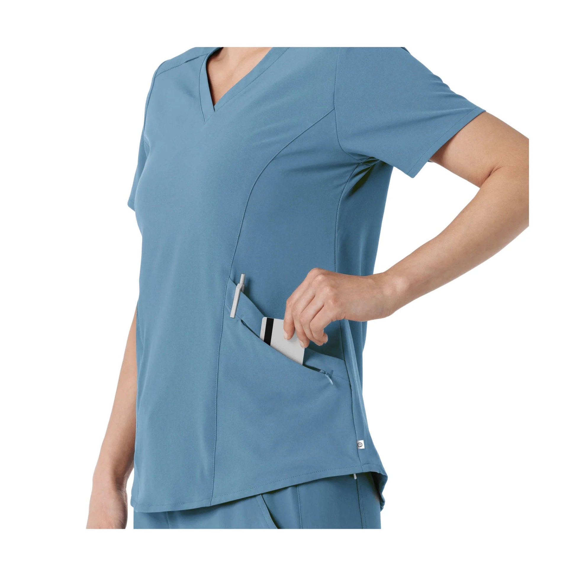 Wink Women's Renew V Neck Scrub Top - Pacific Blue by Lenny's Shoe & Apparel