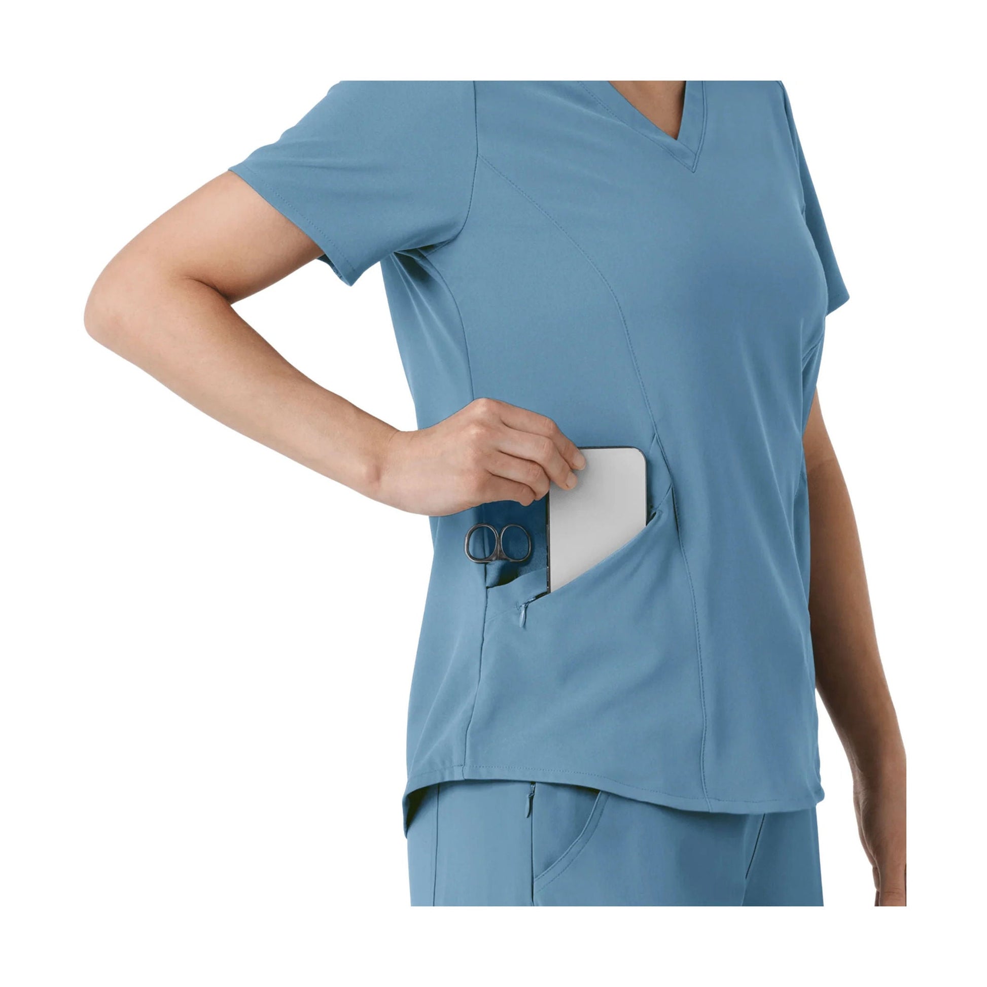 Wink Women's Renew V Neck Scrub Top - Pacific Blue by Lenny's Shoe & Apparel