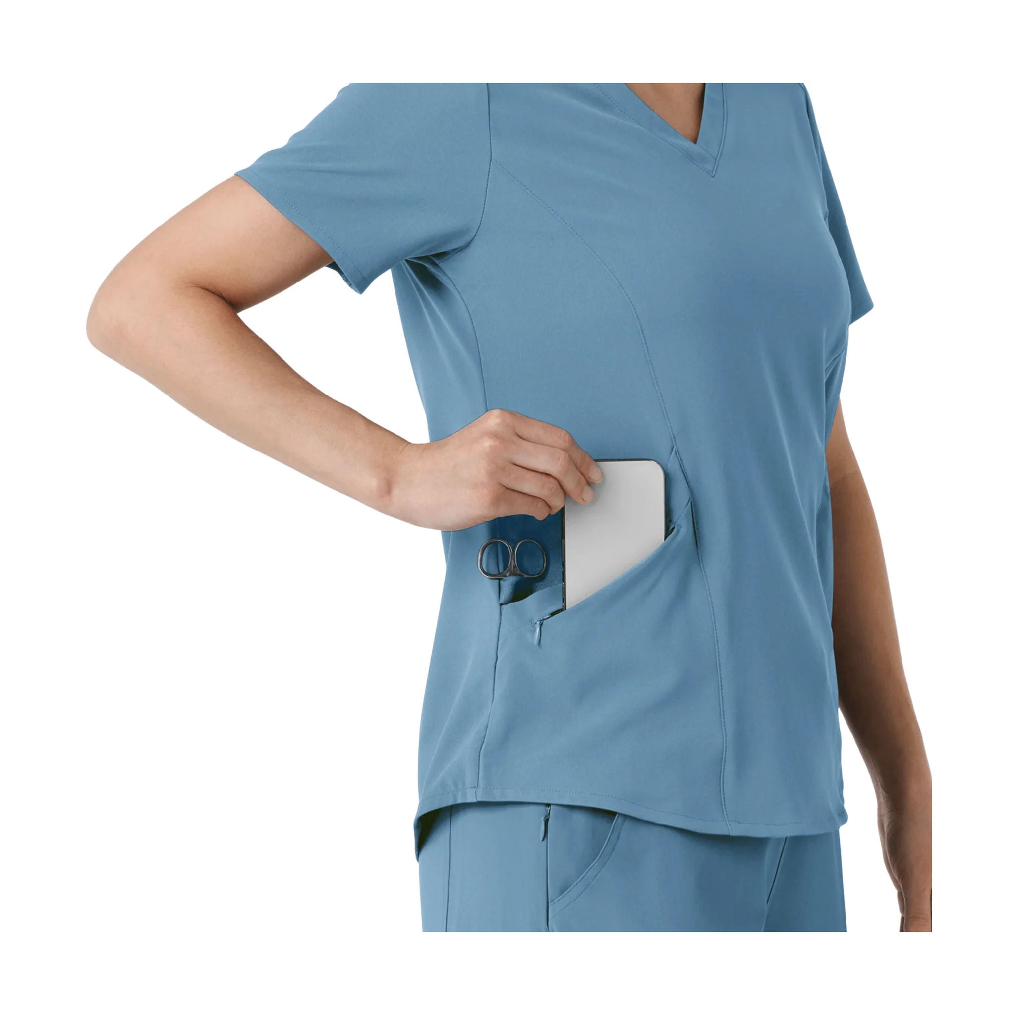 Wink Women's Renew V Neck Scrub Top - Pacific Blue by Lenny's Shoe & Apparel