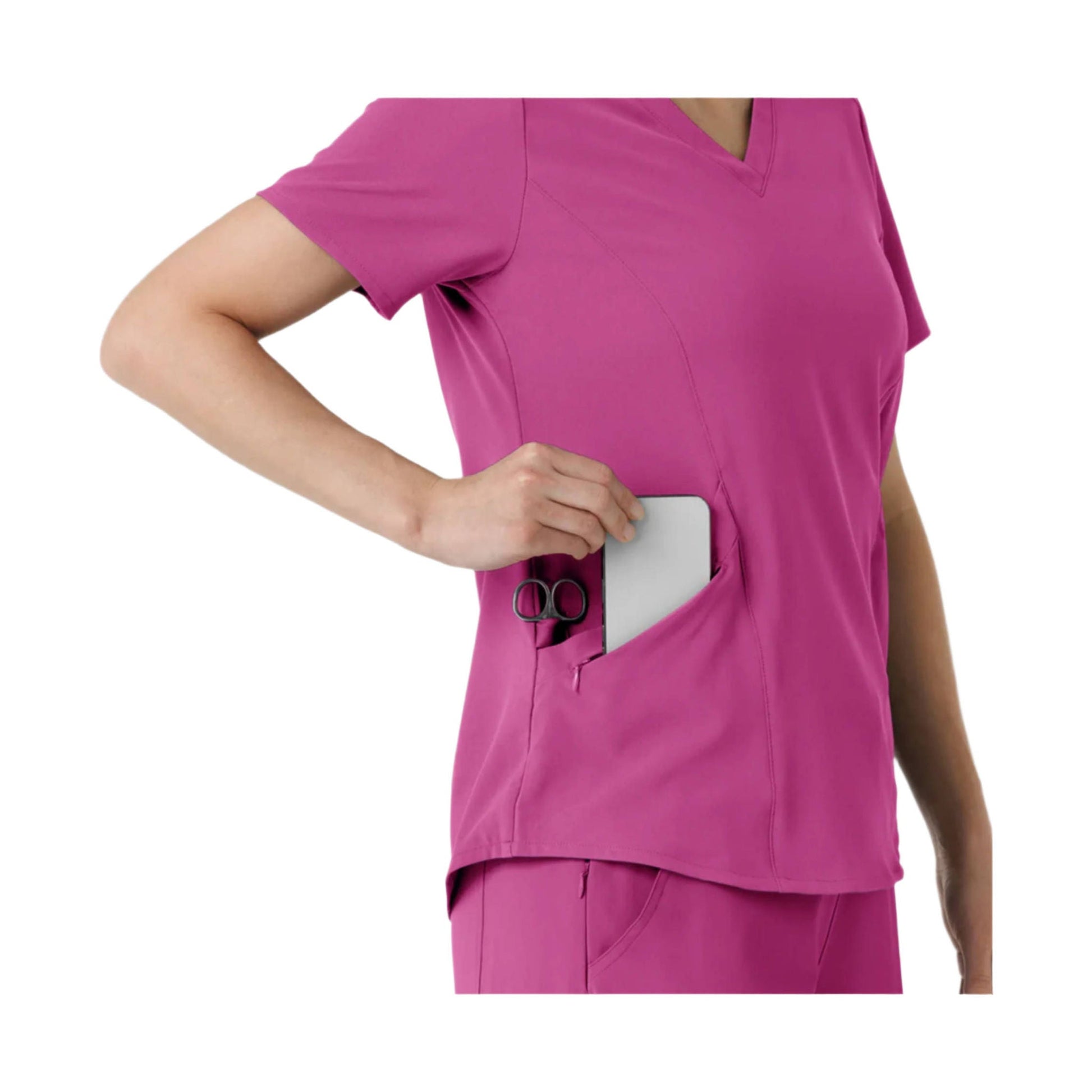 Wink Women's Renew V Neck Scrub Top - Raspberry by Lenny's Shoe & Apparel