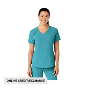 Wink Women's Renew Zip Accent Scrub Top - Teal Blue by Lenny's Shoe & Apparel