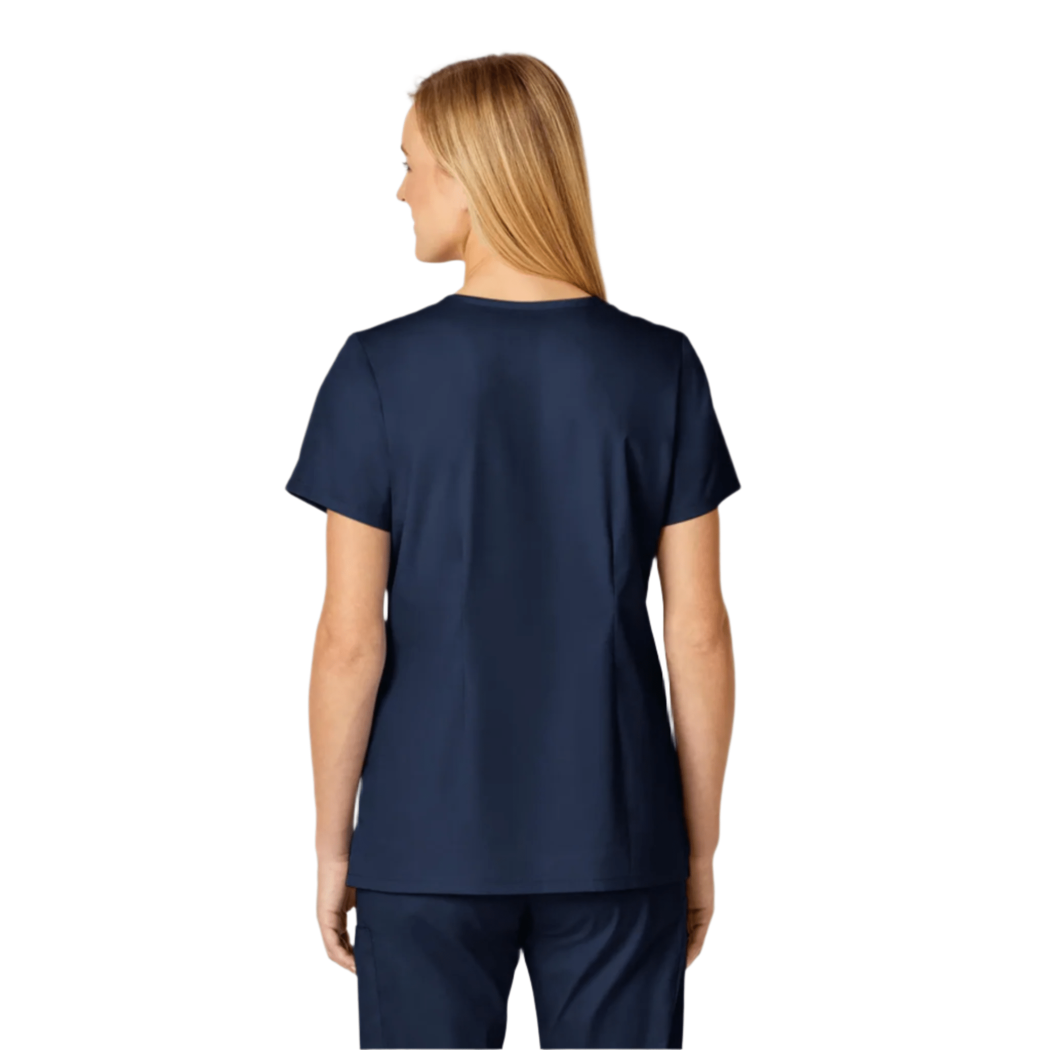Wink Women's Shaped V Neck Scrub Top - Navy Blue by Lenny's Shoe & Apparel