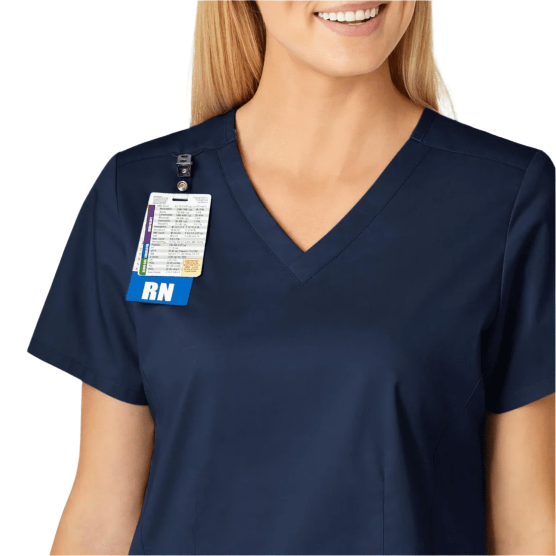 Wink Women's Shaped V Neck Scrub Top - Navy Blue by Lenny's Shoe & Apparel