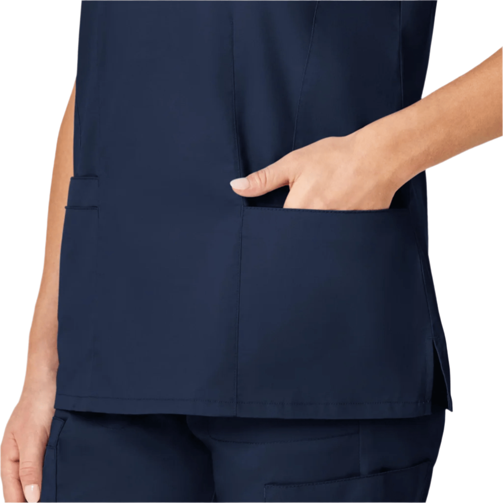 Wink Women's Shaped V Neck Scrub Top - Navy Blue by Lenny's Shoe & Apparel