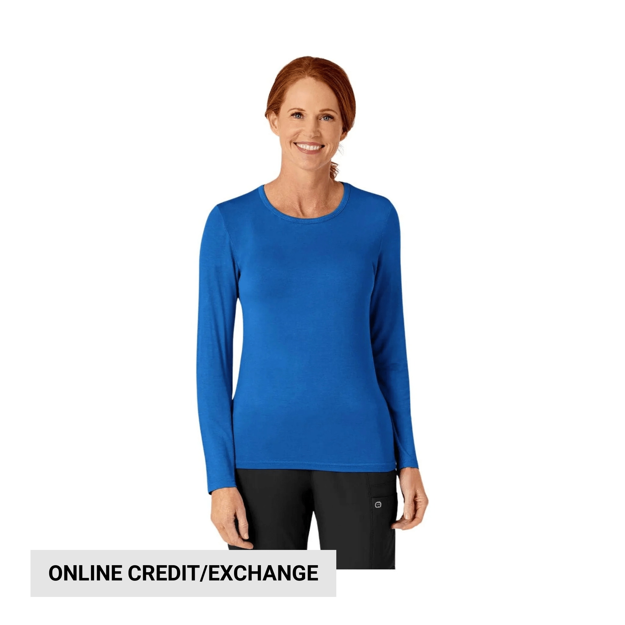 Wink Women's Silky Long Sleeve Top - Royal by Lenny's Shoe & Apparel
